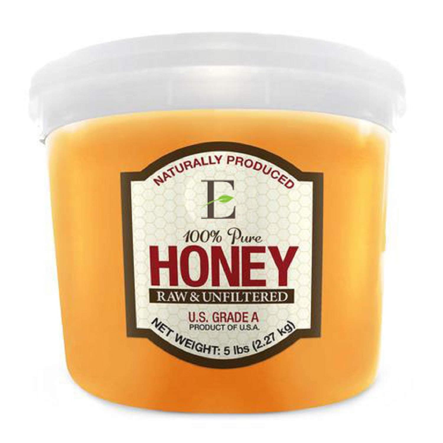 Elden Foods Raw Honey - Unfiltered 100% Pure Honey, Large 80 oz (5 lbs), Organic Processes