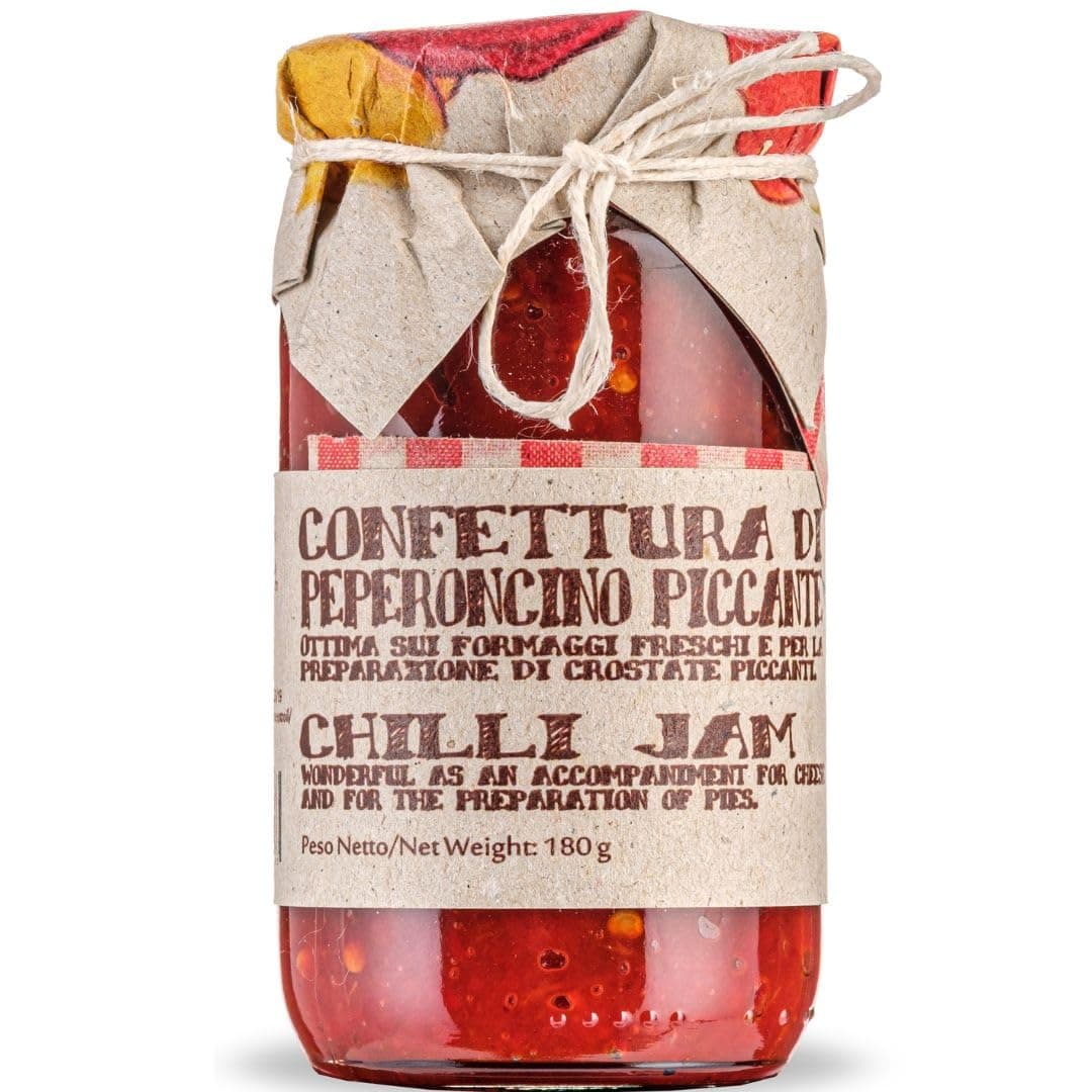 Calabrian Red Hot Chili & Sweet Pepper Jam, 6.3 oz, Red Pepper Jelly, Product of Italy