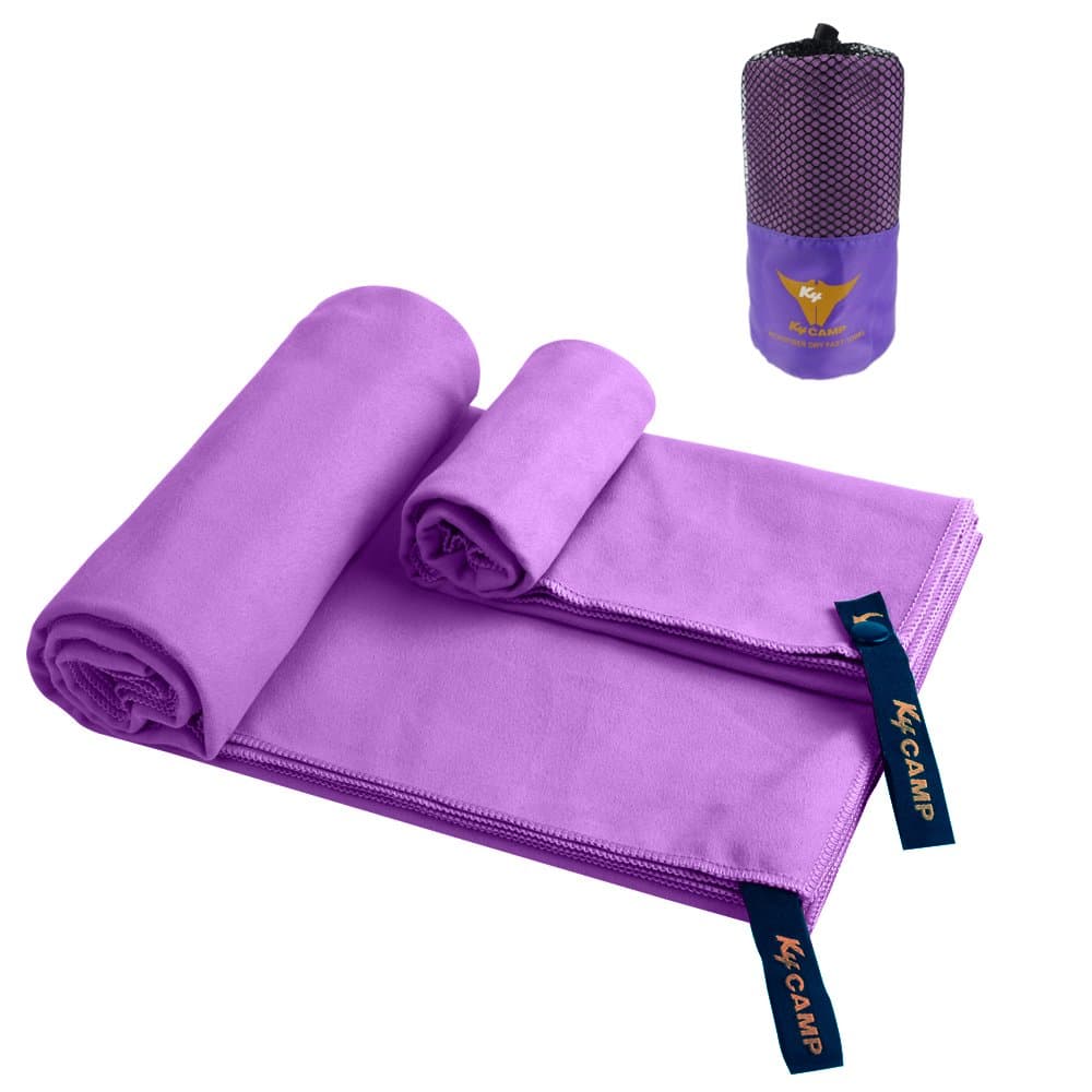 Tsonmall 2 Pack Microfiber Sports Towel Ultra Absorbent and Quick Drying for Sports Beach Camping Gym Swimming Travel Yoga