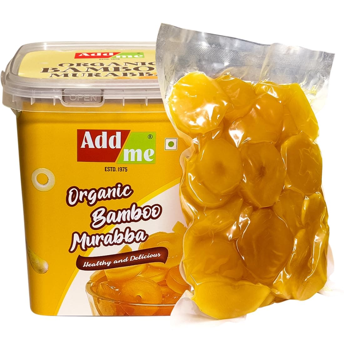 Add me Delicious & Sweet Bamboo Murabba 750gm | Immunity Booster muraba without sugar syrup | bans ka murabba for height growth Bucket Pack.