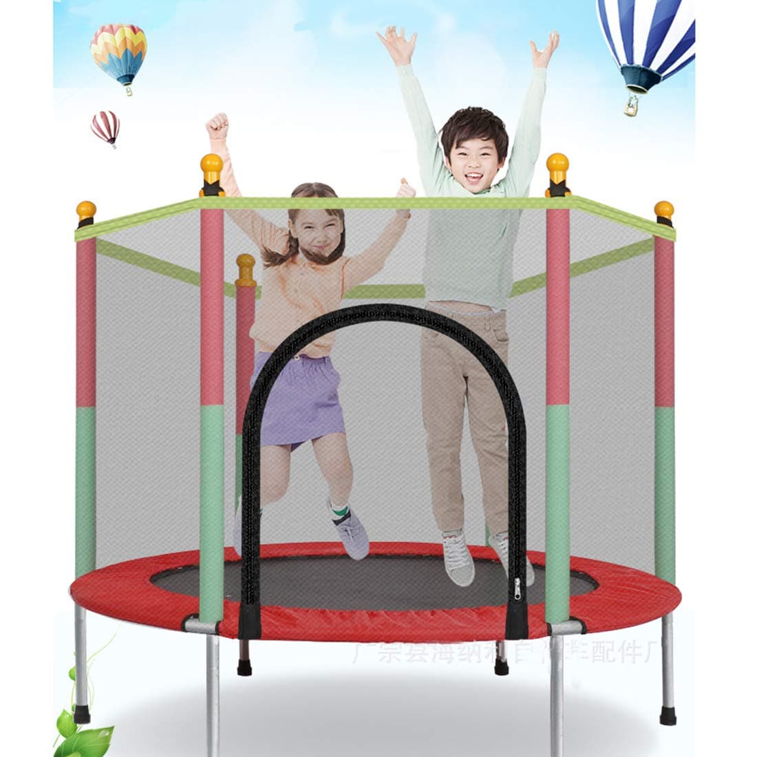 Leic Trampoline Indoor and Outdoor Spotrs with Safety Enclosure Net Handle Mini Trampolines for Kids