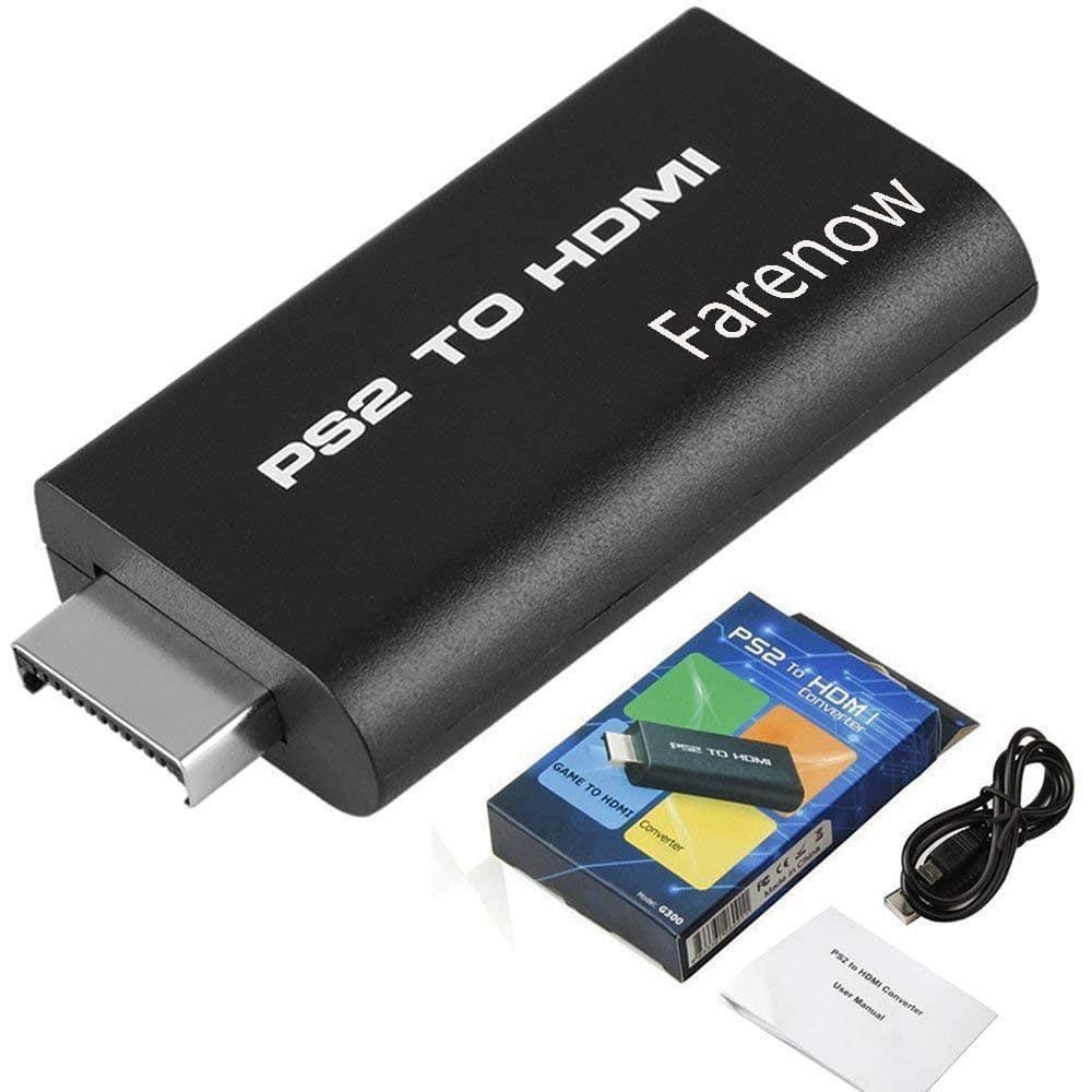 Video AV Adapter for Sony Playstation 2 PS2 to HDMI Converter w/ 3.5mm Audio Output, for HDTV HDMI Monitor by Farenow