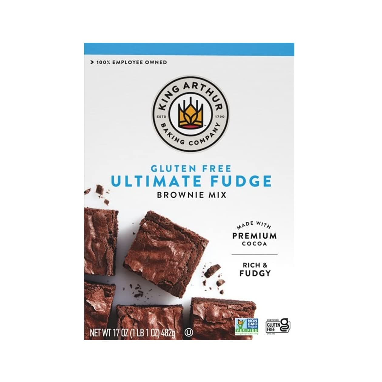 King Arthur Gluten-Free Fudge Brownie Mix, Certified Gluten-Free, Non-GMO Project Verified, Certified Kosher, 17 Oz