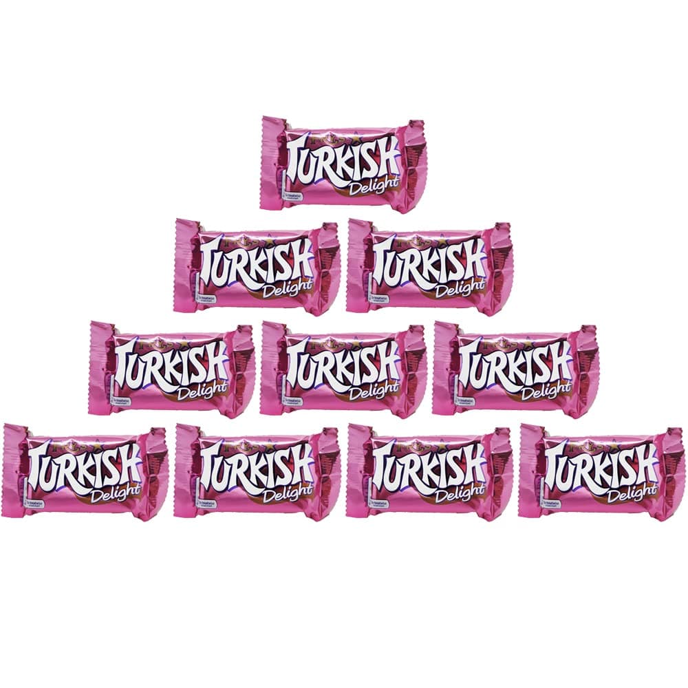 10 x 51g Turkish Delight Milk Chocolate Bar Treat Sweet Snack Vegetarian