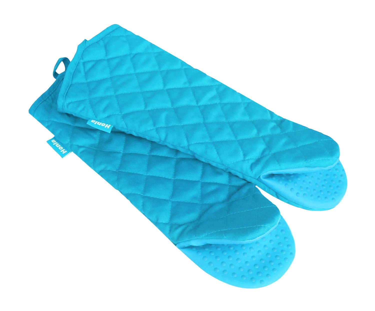 17 Inch Extra Long Oven Mitts with Non Slip Silicone Grip,Heat Resistant to 500 F,1 Pair of Kitchen Oven Gloves for Cooking,Baking,Grilling,Barbecue Potholders,Teal