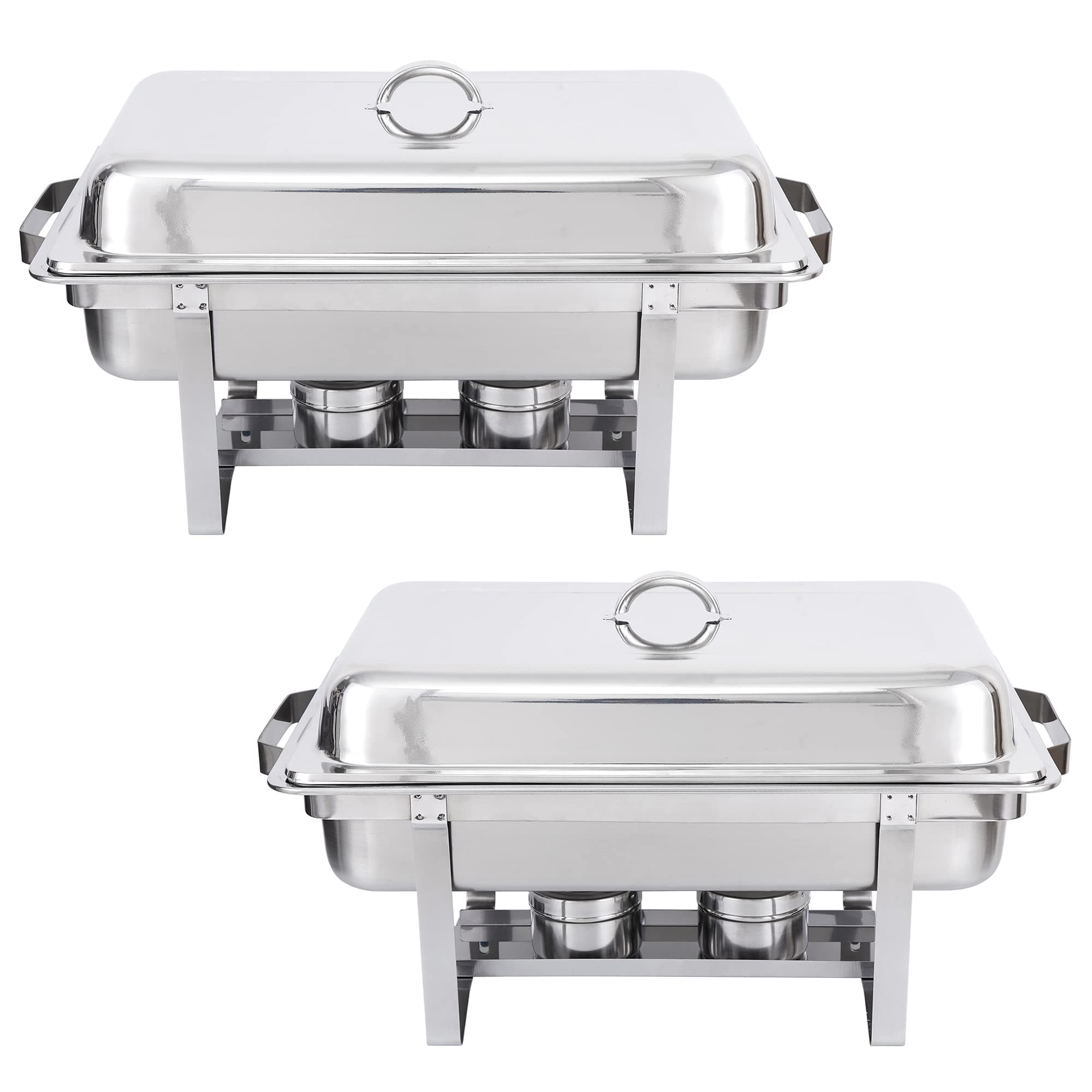 LEMY 8 Qt Stainless Steel Chafer Chafing Dishes Full Size Chafer for Catering Buffet Warmer Tray Kitchen Party Dining (2 Packs)