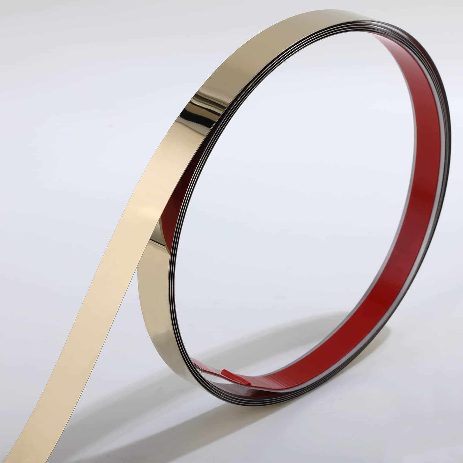 Gaahing Molding & Wall Trim | Gold Metalized Mirror-Like Finish, Peel and Stick Design, 16.4 ft x 1.6 in [Stainless Steel]