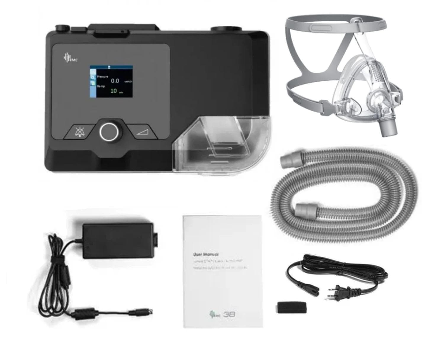TenTabs BMC G2S A20 Auto CPAP Machine with Humidifier & Full Face Mask | Automatic Pressure Adjustment for Sleep Apnea | Integrated Heated Humidifier | Easy to Use Color Screen & Lightweight Design (Medium)