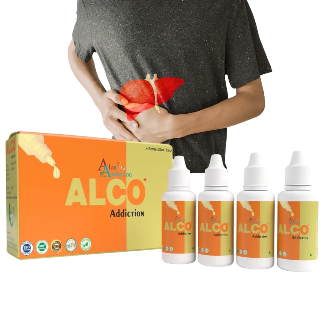 Alco Plus Anti Addiction Drops, Ayurvedic Nasha Mukti Drops for De-addiction (Nasha Bandi), Quit Smoking and Alcohol (Pack of 4)