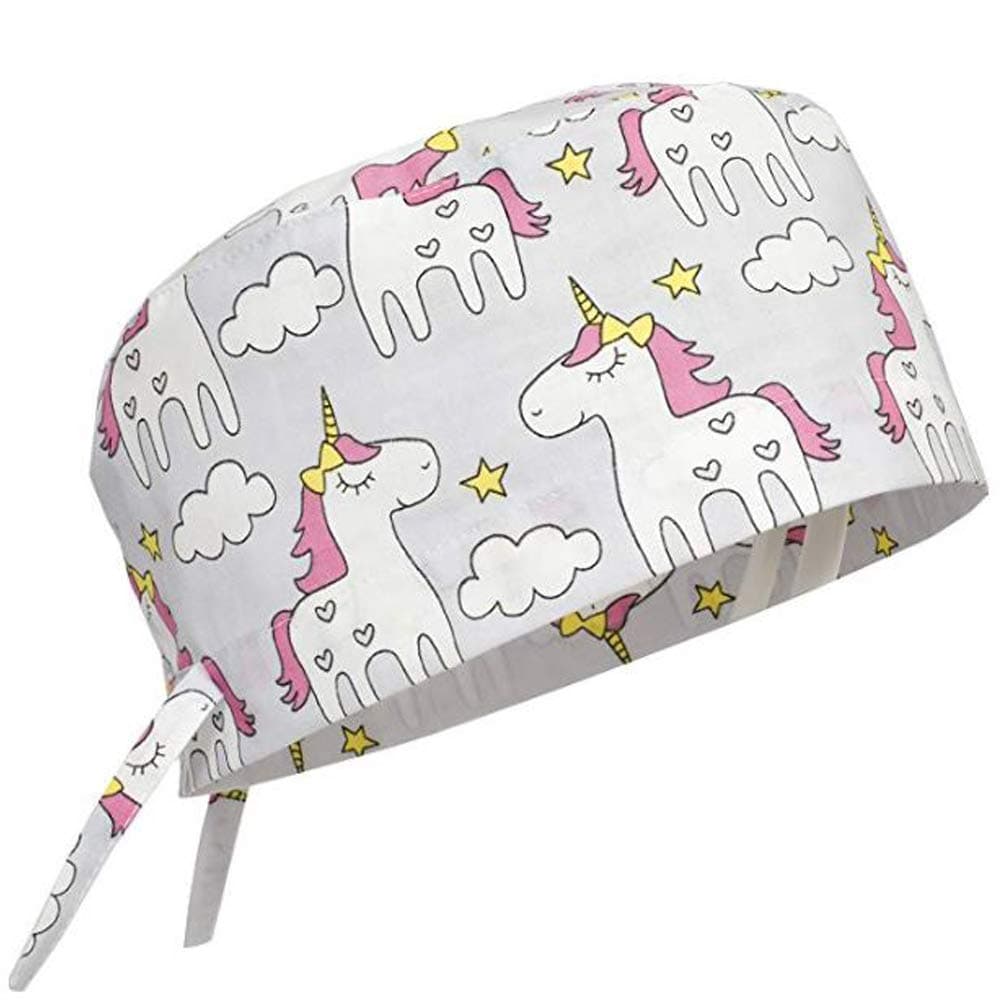Scrub Cap Hat Unisex Animal Print Uniform Unicorn