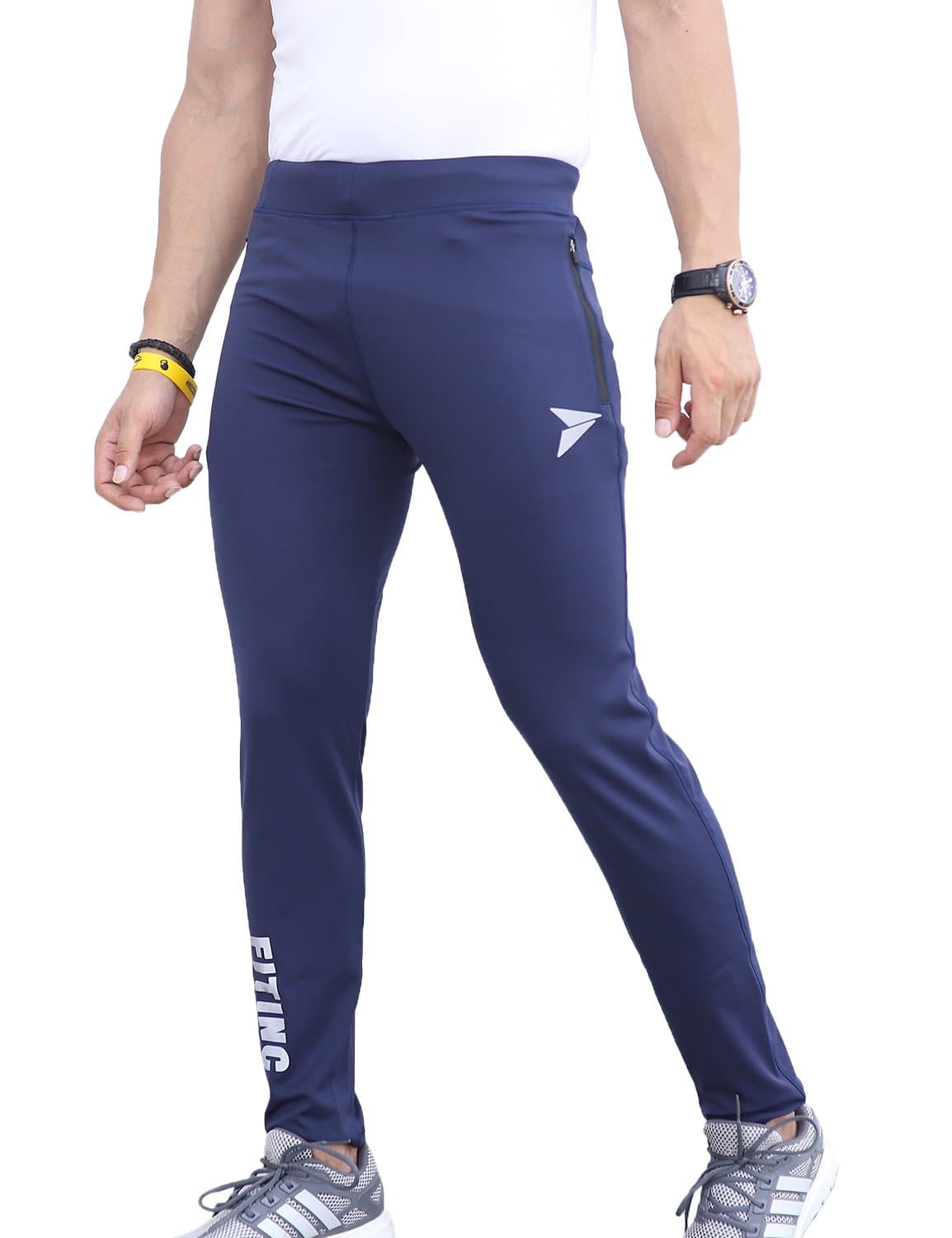 FITINC Men's Gym & Yoga Wear Stretchable Trackpant with Two Zipper Pockets