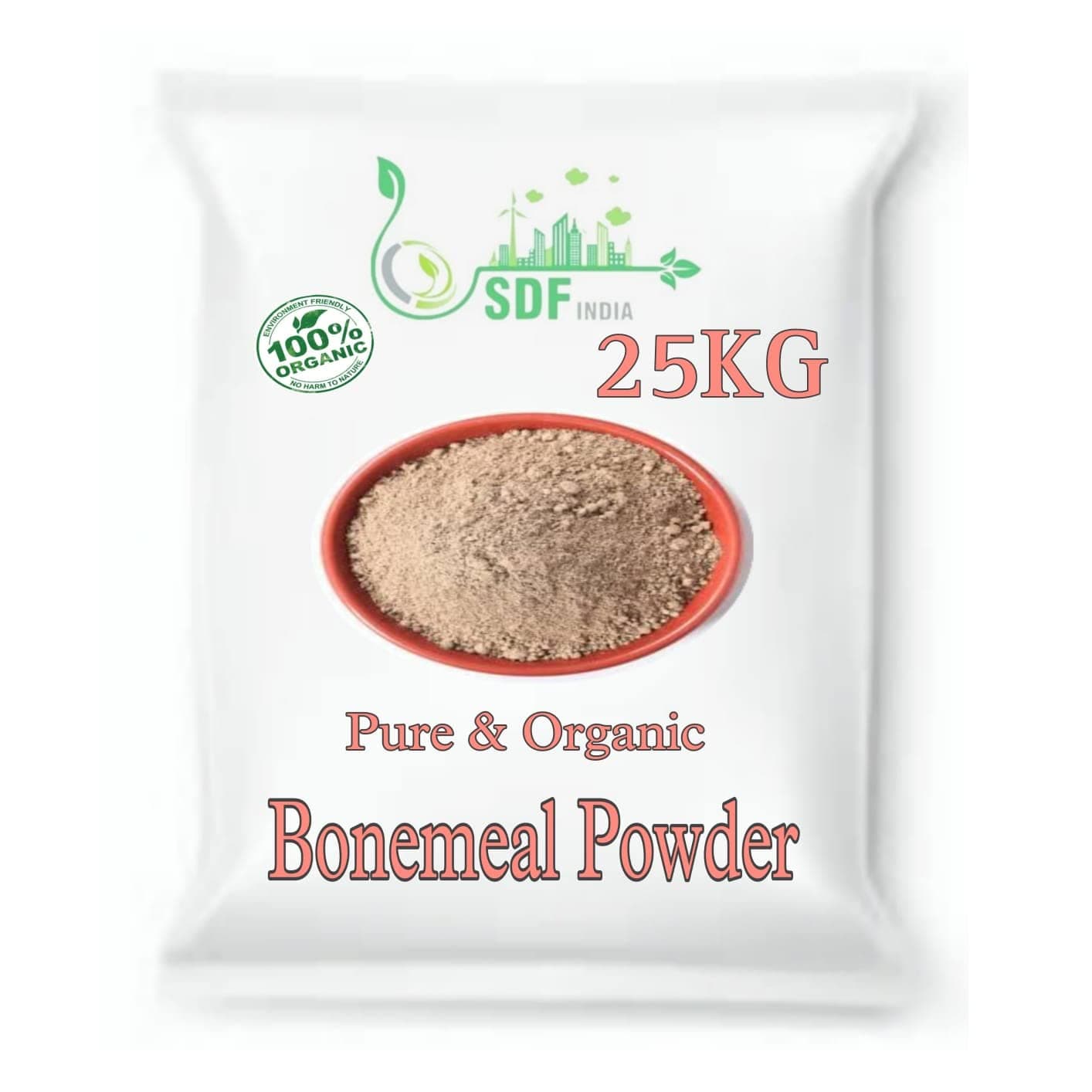 SDF India Bone Meal for Plants Home Gardening | Steamed Bone Meal | Rich in Phosphorus and Calcium | Natural Plant Fertilizer| (25Kg)