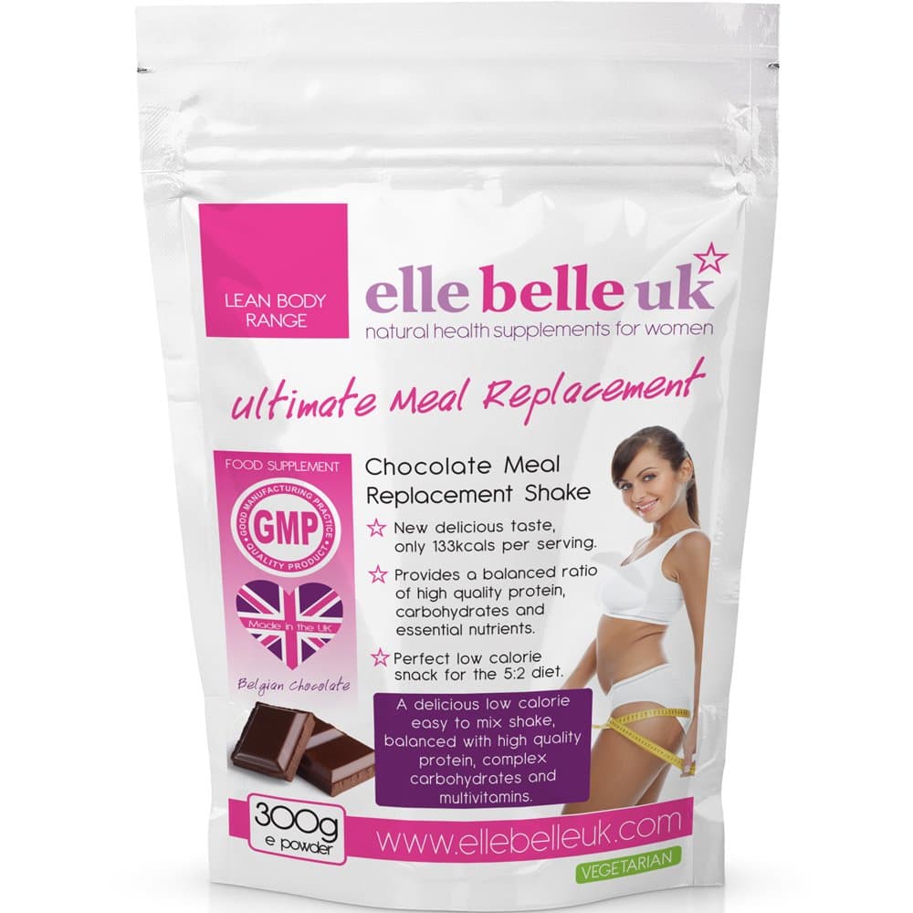 Ultimate Meal Replacement Shake For Women - Delicious Chocolate Flavoured Low Calorie Slim Shake - Elle Belle UK - Finally an Easy to Mix, Great Tasting Diet Drink - Perfect Low Fat Slimming Thickshake Balanced With Protein Powder To Satisfy Hunger & Help Strip Fat Fast - Best Taken For Breakfast or Lunch - Ultralean Only 133kcals.