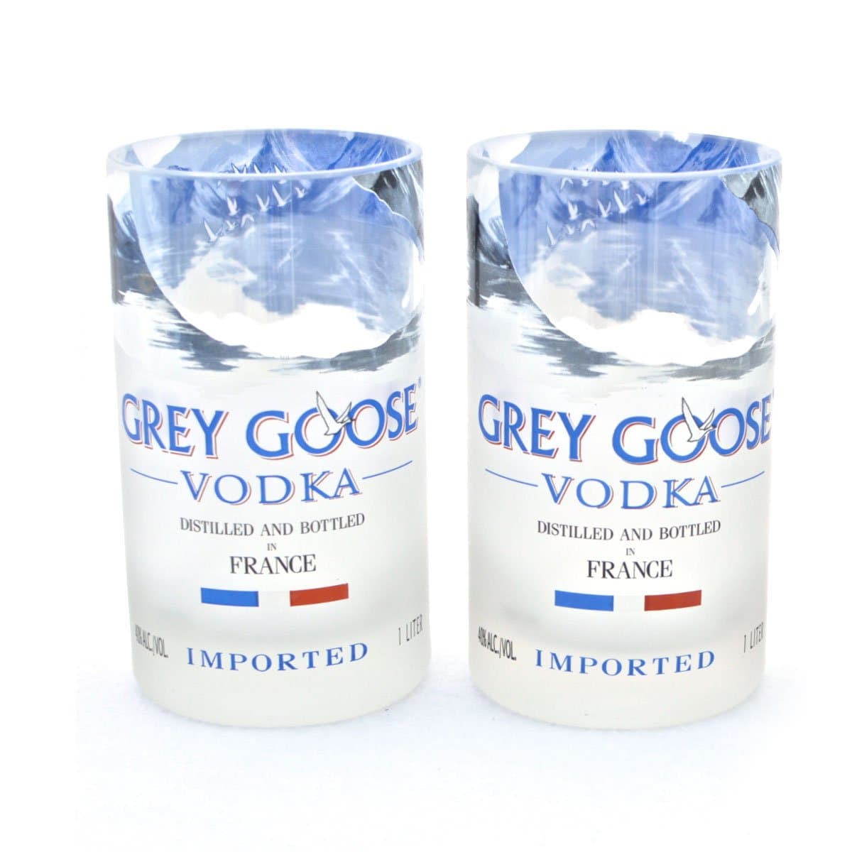 Reciclar Factory Grey Goose Vodka Bottle Glasses - Set of 2