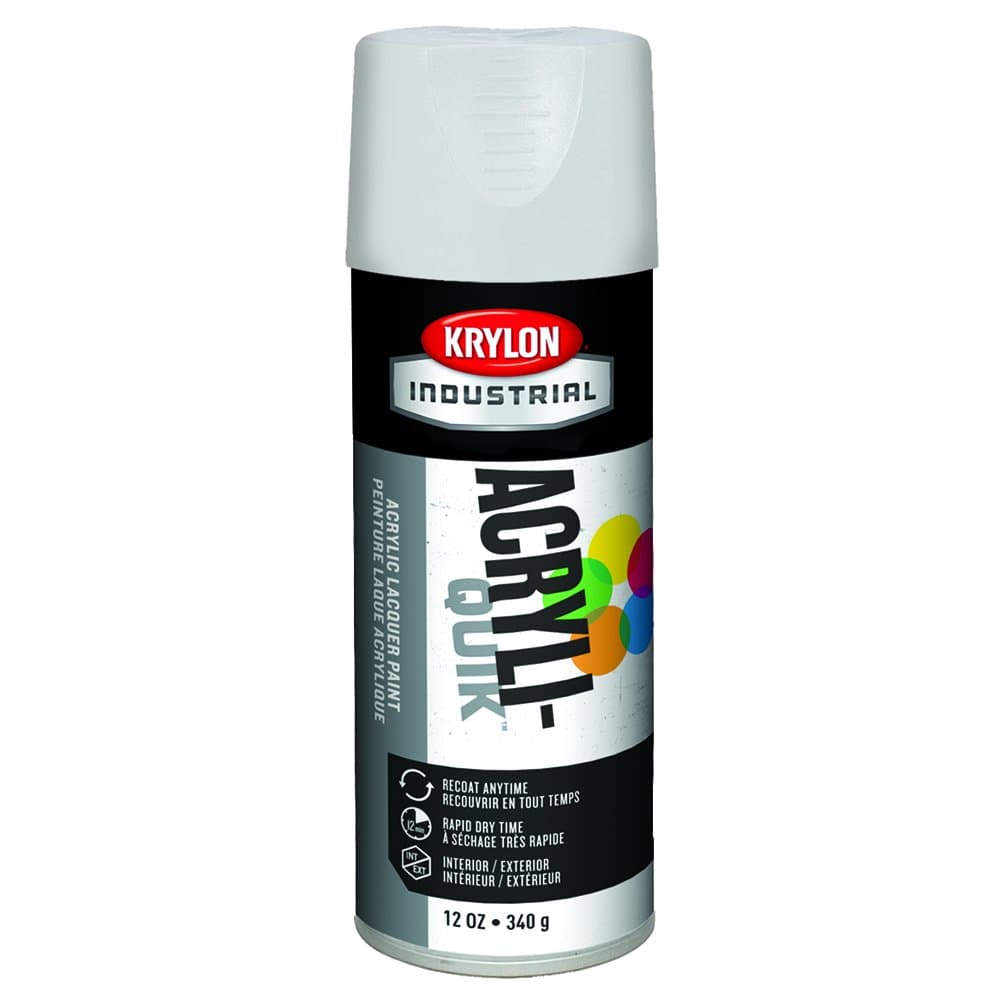 Krylon Industrial K01501A07 ACRYLI-QUIK Acrylic Lacquer, White, Gloss, 12 ounces