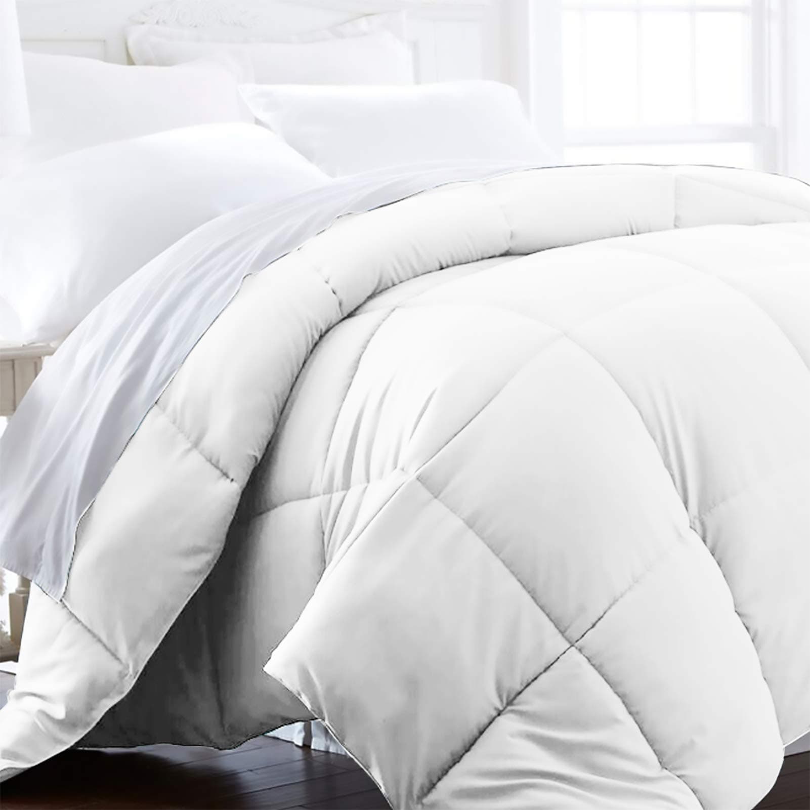 Beckham Luxury Linens King/California King Size Comforter - 1600 Series Down Alternative Home Bedding & Duvet Insert - Pure White