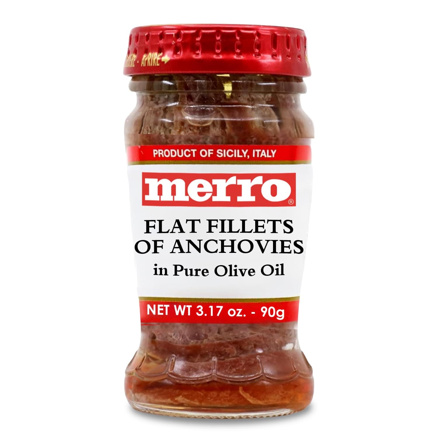 Merro Anchovy Fillets in Olive Oil 3.1 oz – Imported Italian Hand-Packed Anchovies, Rich Umami Flavor for Caesar Salad, Bagna Cauda, Sauces, Stews & Gourmet Cooking