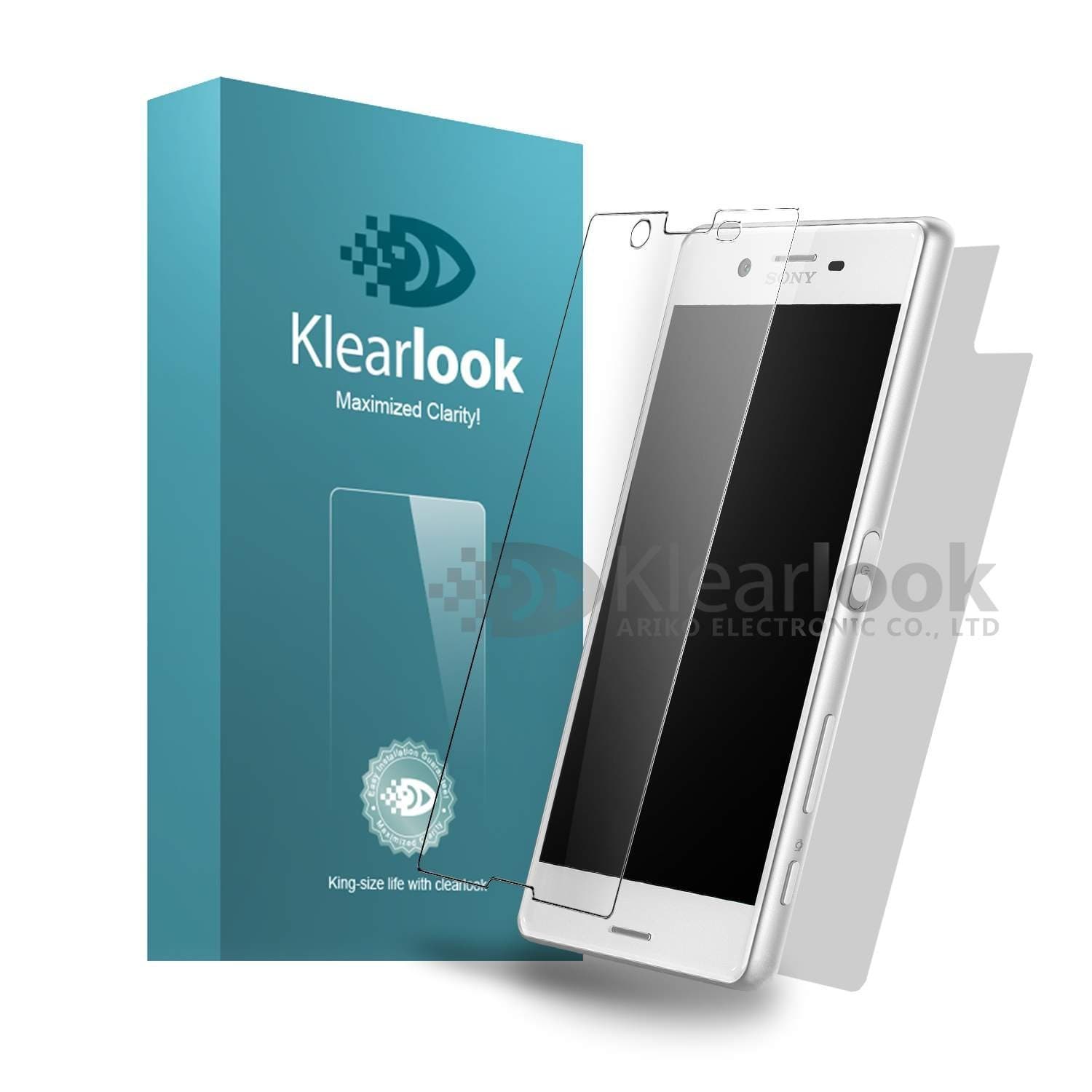 Sony Xperia X screen protector, Klearlook High clear coating GLASS protector for Sony X, [Front + Back protection] WITH anti fingerprint back film.