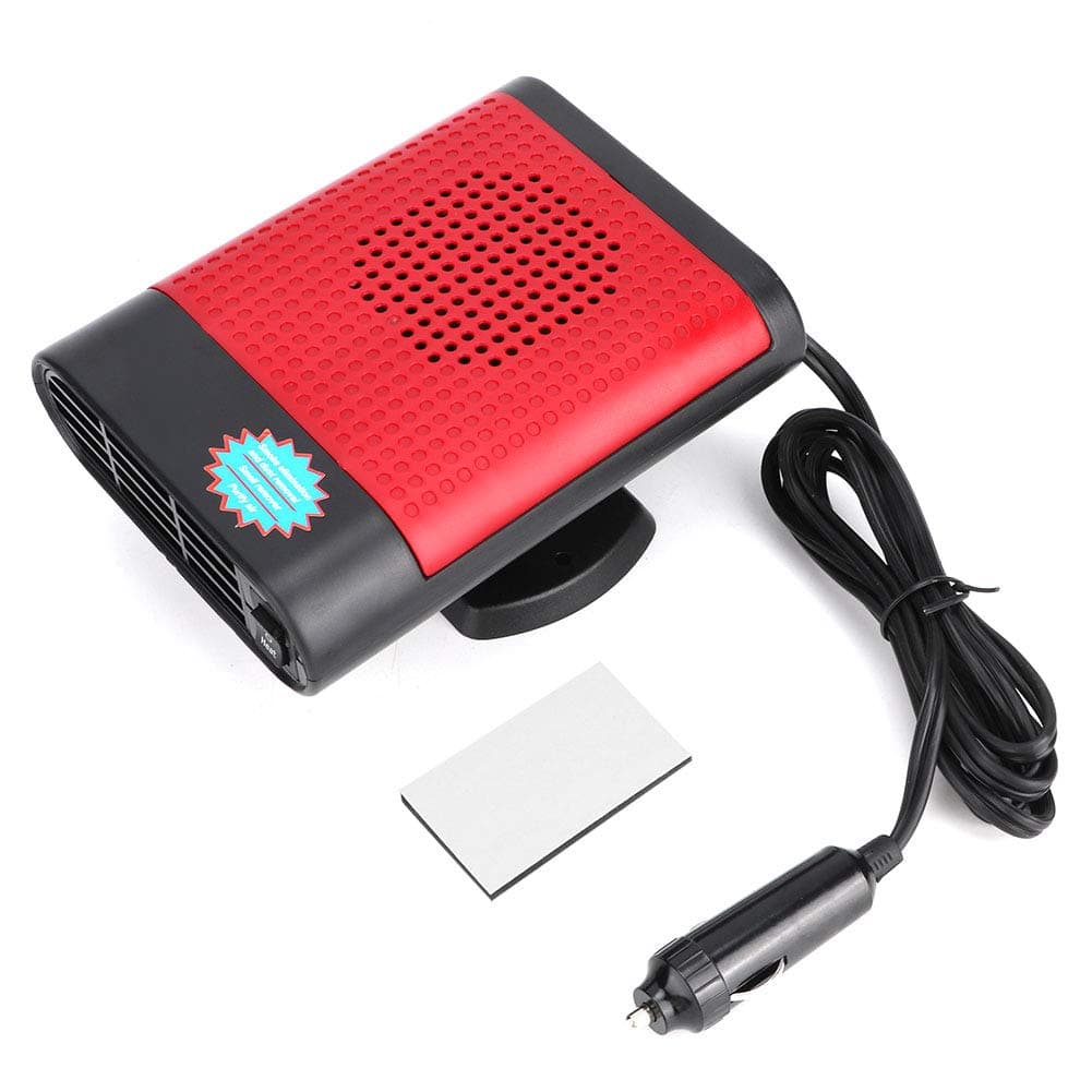 F&Y 12V 150W Anion Auto Heater Fan, Efficient Car Windshield Defogger & Defroster, Quick Demisting Device, Portable Automotive Heating & Cooling Solution for Winter (Black Red)