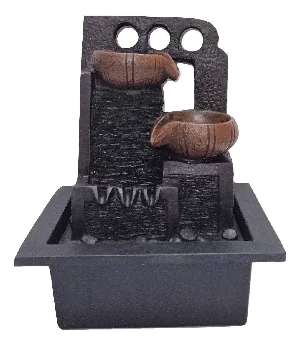 Ethnic Karigari Polyresine Beautiful and Incredible Table Top Water Fountain (28 cm X 21 cm X 18 cm)