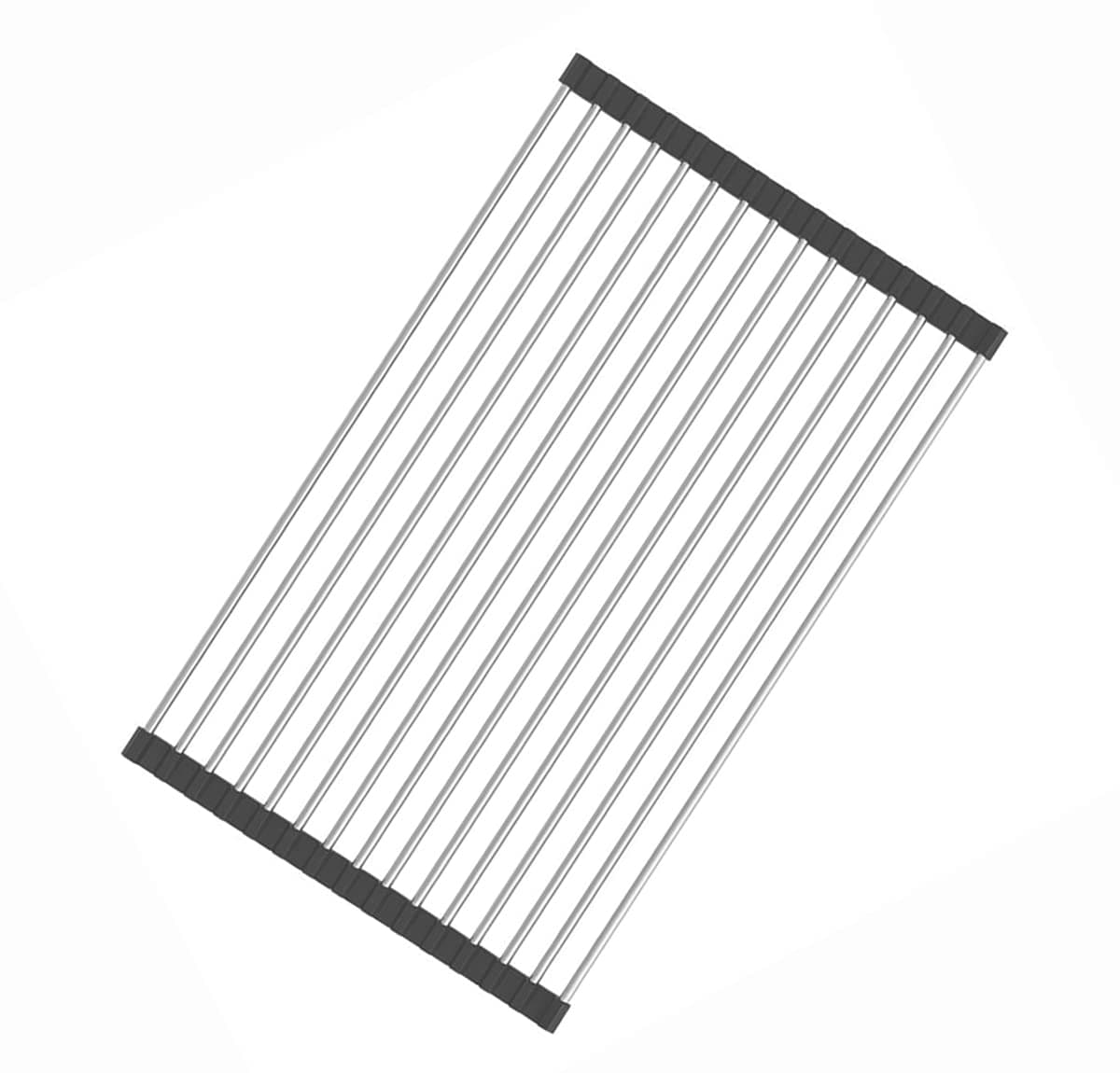 Fafcitvz Stainless Steel Roll Up Dish Rack Over The Sink Roll Out Dish Drying Rack for Kitchen Dishes,Cups