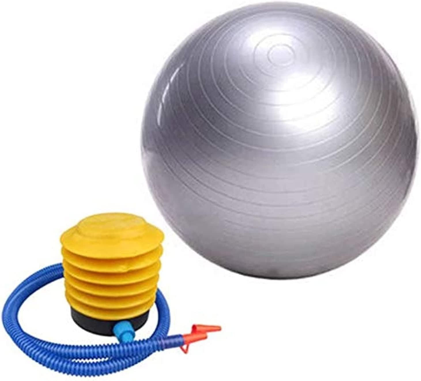 FABRIK Exercise Fitness Aerobic Ball with air pump For Gym Yoga Pilates Pregnancy Birthing multicolor (65-75 cm) (65CM)