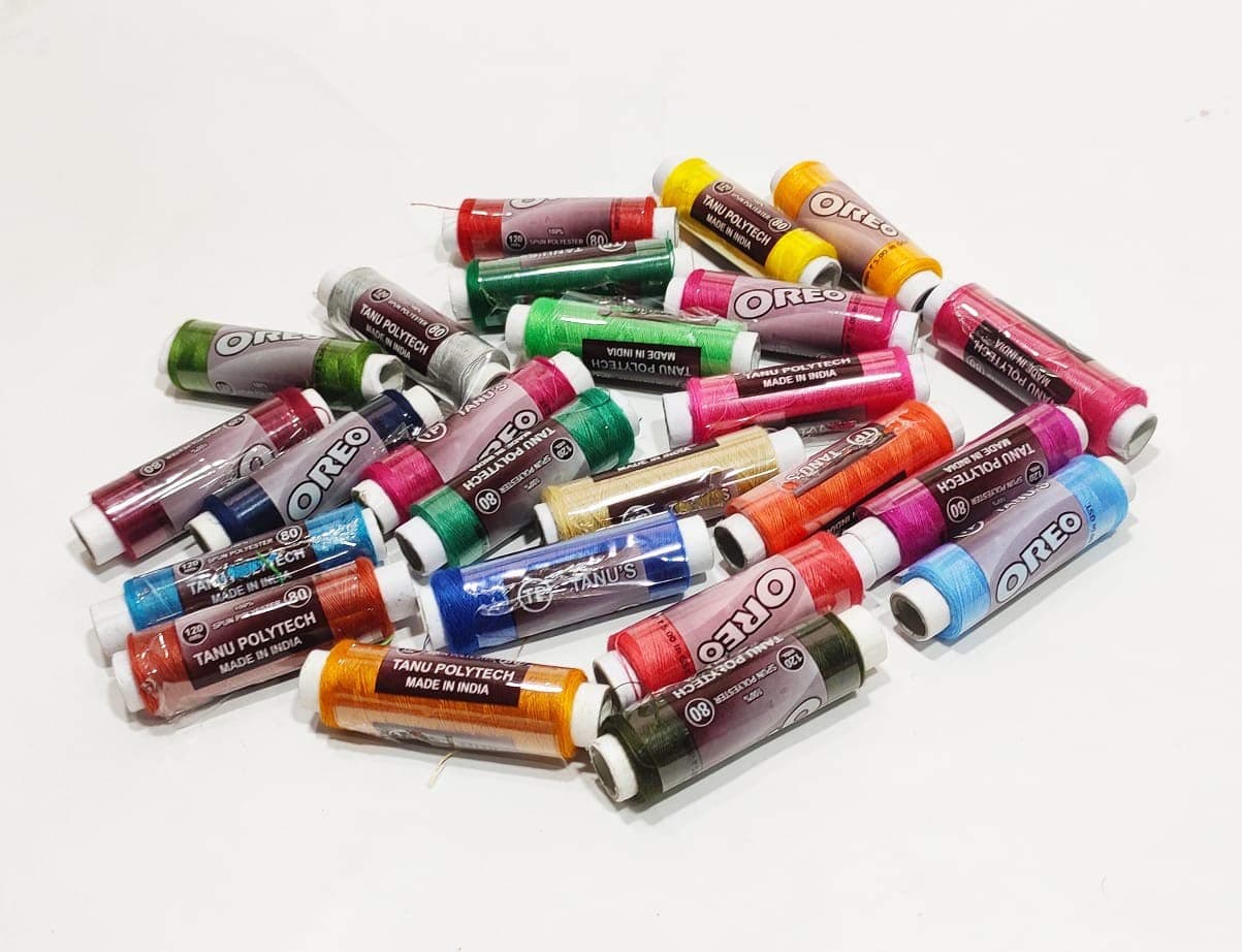 Creative hub Vemlons Vemlons Sewing Threads,Set Of 15,Each Spool 180 Meter Fast Color 15 Basic Shades Reels Polyester Thread 100% Spun Polyester Thread