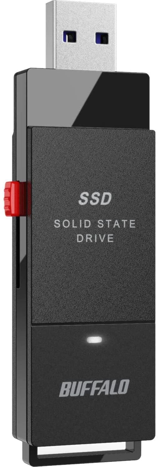 BUFFALO External SSD 2TB - Up to 600MB/s - USB-C - USB-A - USB 3.2 Gen 2 (Compatible with PS4 / PS5 / Windows/Mac) - External Solid State Drive Stick - ‎SSD-PUT2.0U3B
