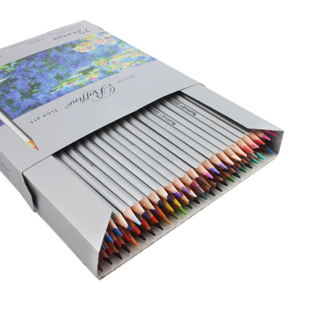 Marco Raffine coloured pencils, set of 72 assorted colours, art supplies, Taotree, sketching pencil for the school season, sketching and writing, adult colouring books: Secret Garden/Enchanted Forest