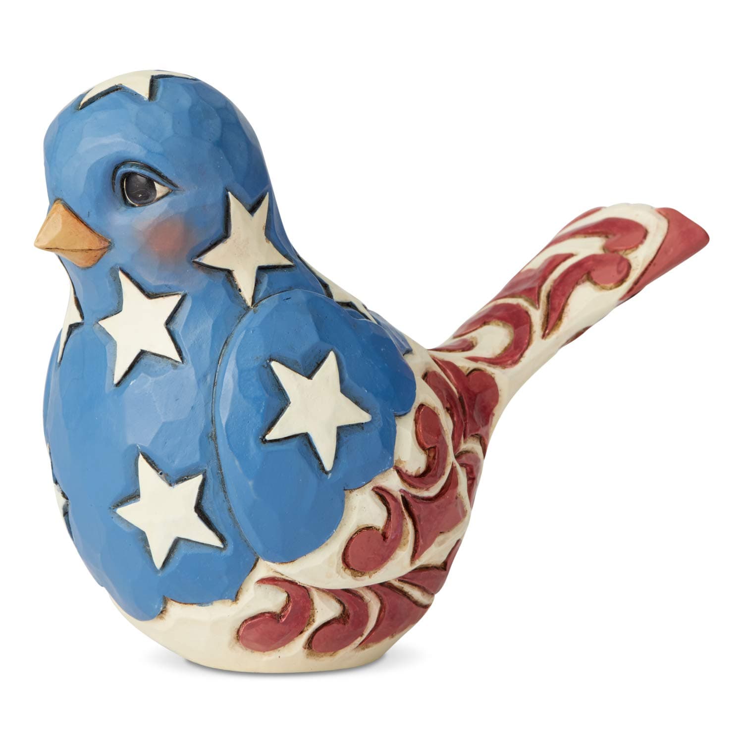Jim Shore Heartwood Creek Feathered in Freedom Patriotic Bird Figurine, 4 Inch, Multicolor