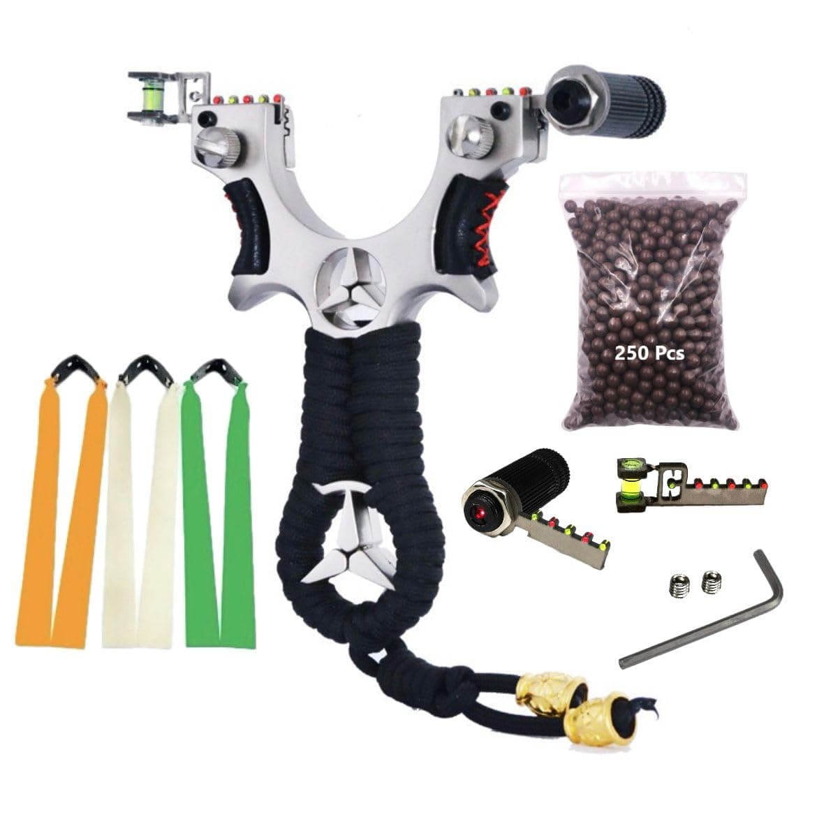 Alloy Benz Laser Slingshot with Level Sight | Durable Alloy Frame Outdoor Recreation Tool for Adults | Beginner-Friendly Outdoor Activity & Practice Set