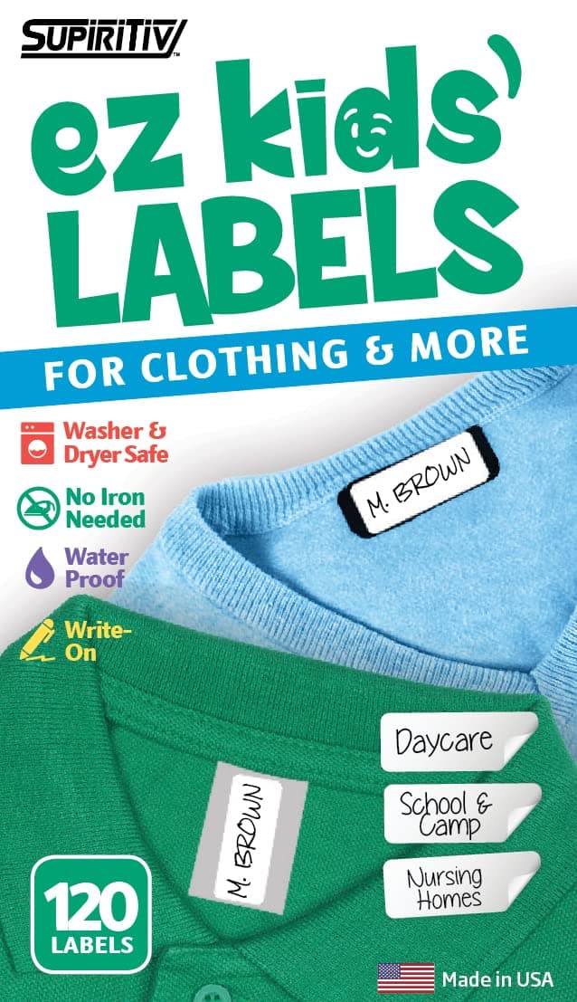 Ez Kids Clothing Labels (White 120-pack)