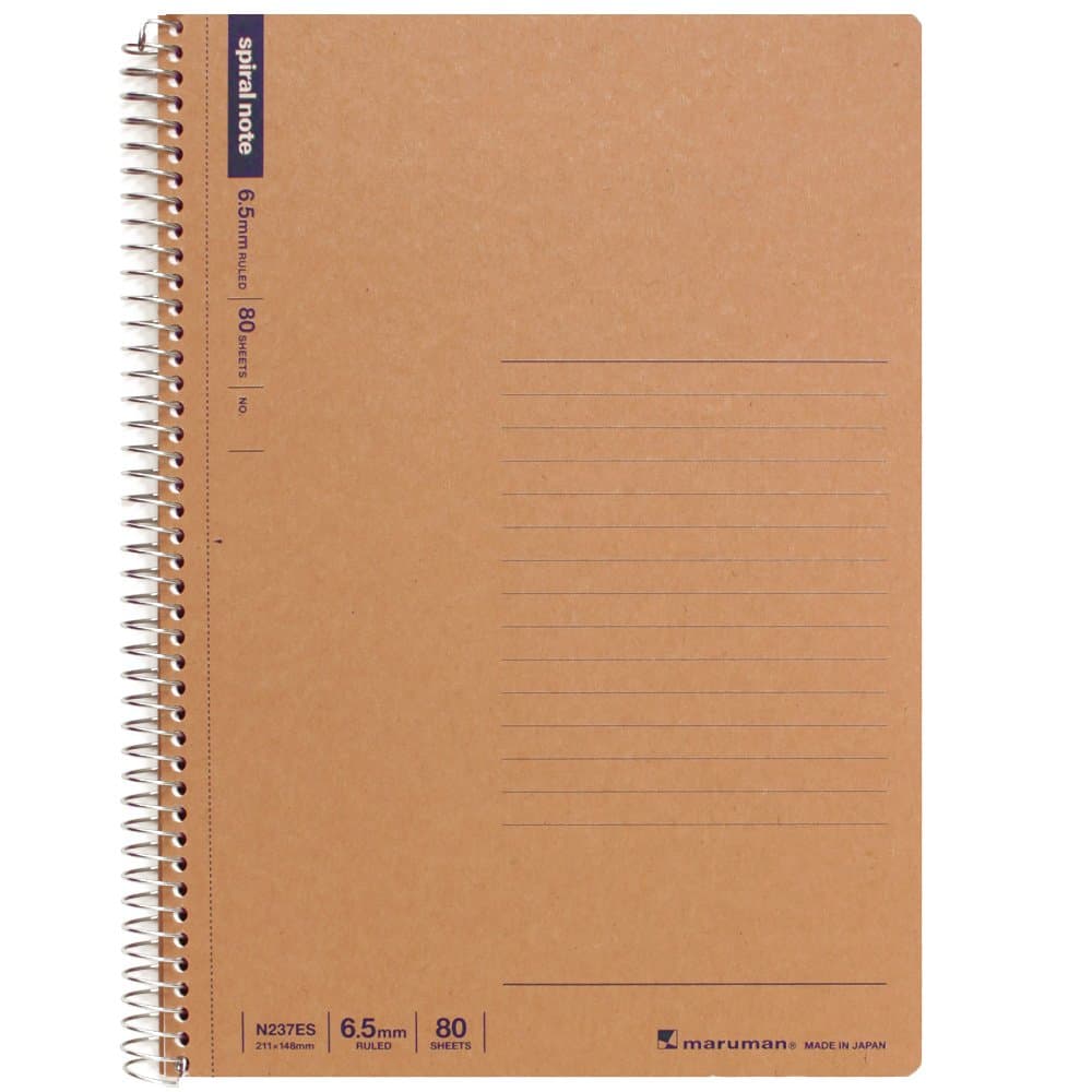N237ES Notebook, Ring Notebook, 0.26 inches (6.5 mm), Ruled, Basic, A5, 80 Pieces, Set of 5