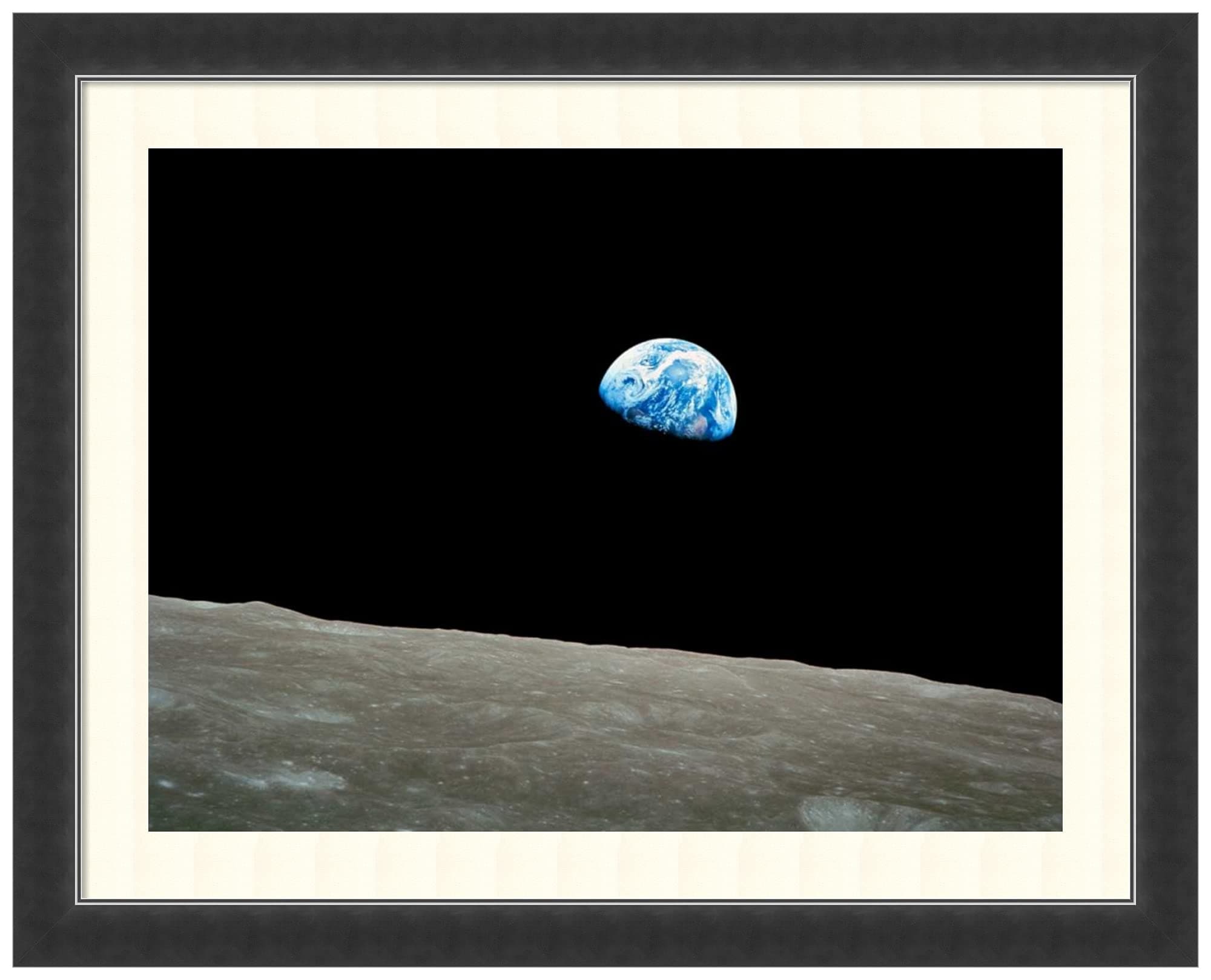 Framed Art Print, 'Earthrise, Apollo 8, December 24, 1968' by NASA: Outer Size 31 x 25"