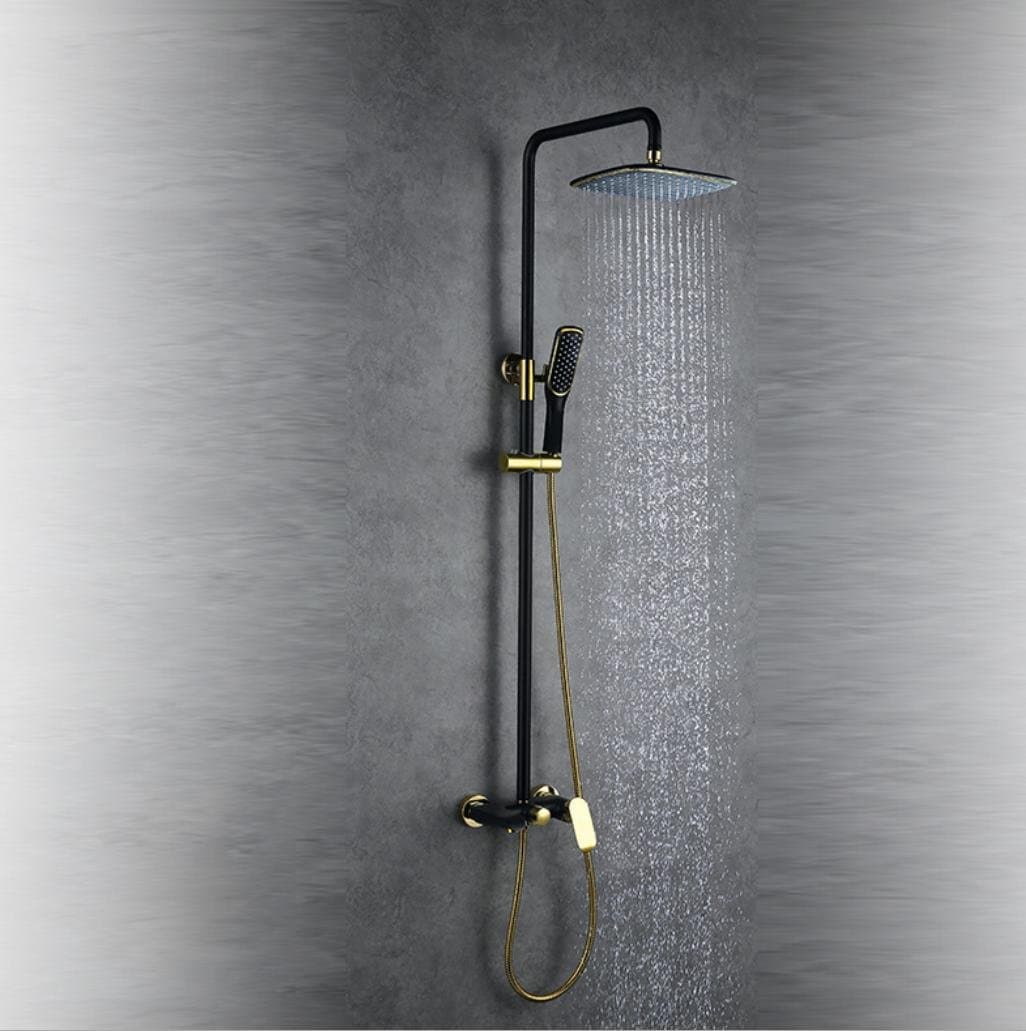 Modern/contemporary stylish luxury bathroom shower faucet Brass Multi-Function Bathroom Luxury Rain Mixer Shower Combo Luxury Durable Rain Showerhead-Enjoy a Invigorating Spa-like shower , Black