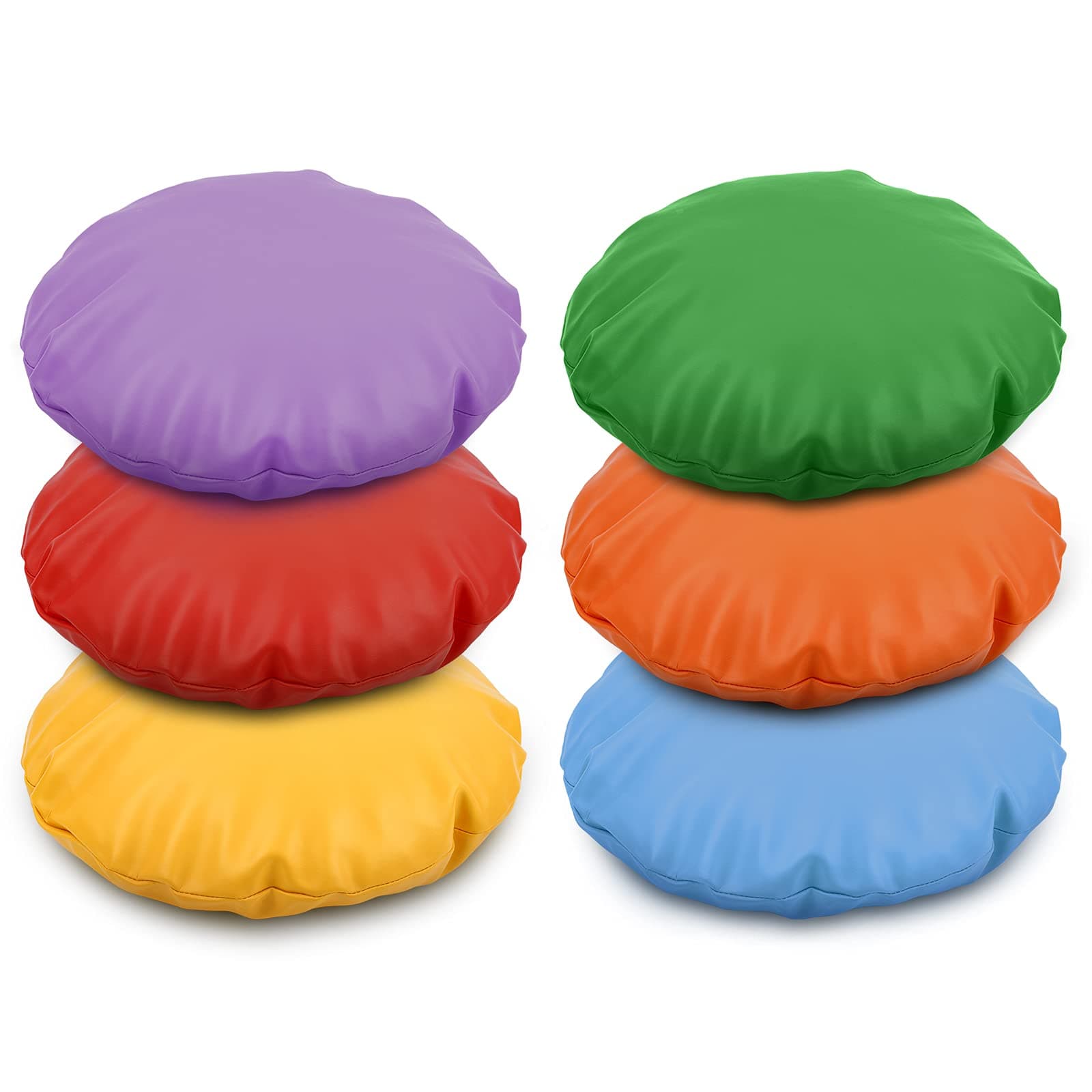 GamenoteRound Floor Cushions for Kids - Comfy Memory Flexible Seating Chair Cushion Soft Seats Pillows for Classroom Distance Learning (6 Pieces)