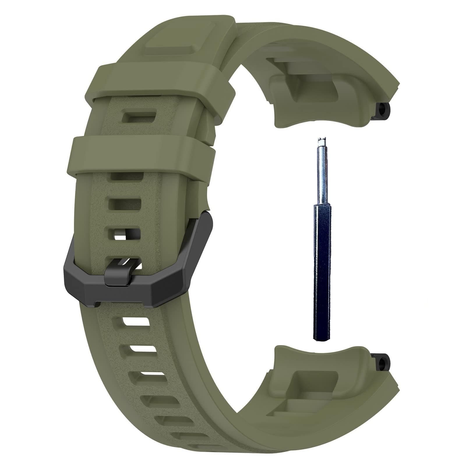 OBOE Soft Silicone Smart Watch Replacement Sports Band Strap Compatible with Amazfit T-Rex 2 Smart Watch (Army Green) [NOT FOR T-REX & T-REX PRO]