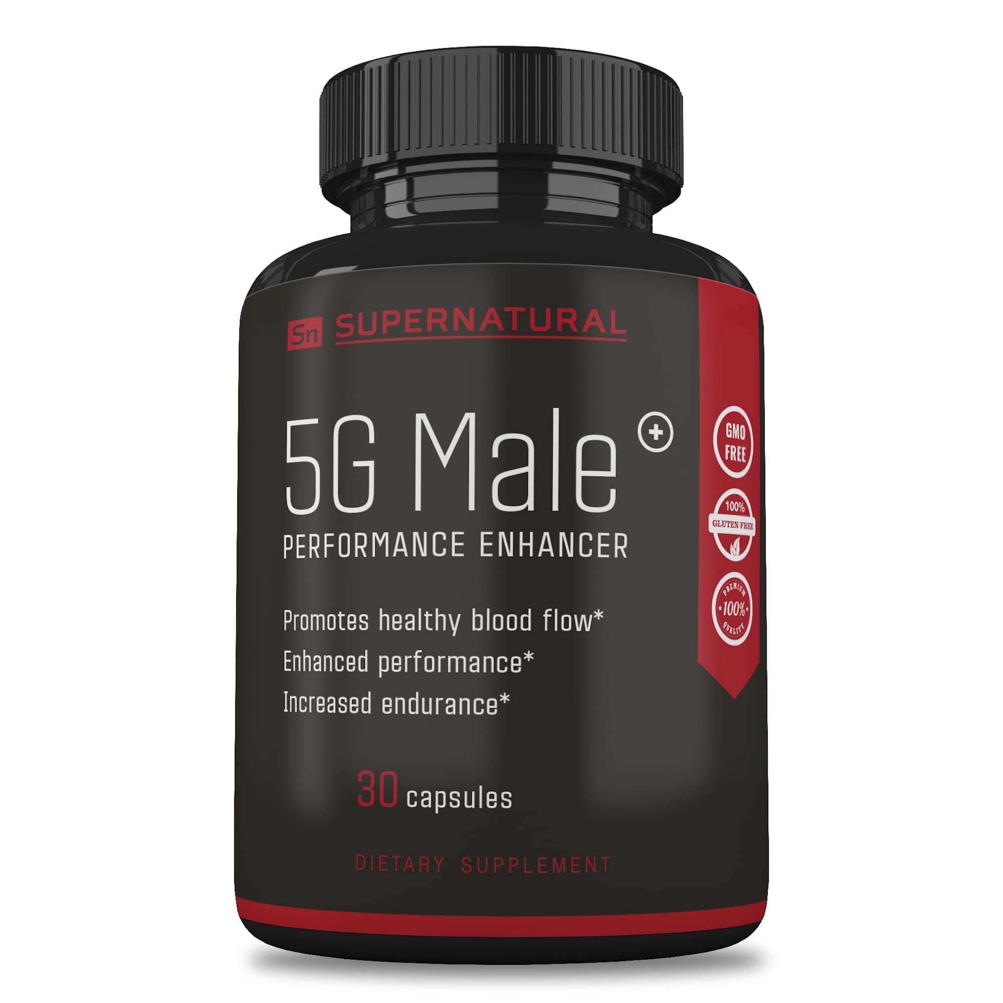 Supernatural Man 5G Male Natural T Booster Enhancing Supplement for Blood Flow, Stamina, Strength & Endurance Ginseng, Garlic, Ginkgo, Ginger Root, Vitamin D - Supports Healthy Males - 30 Capsules