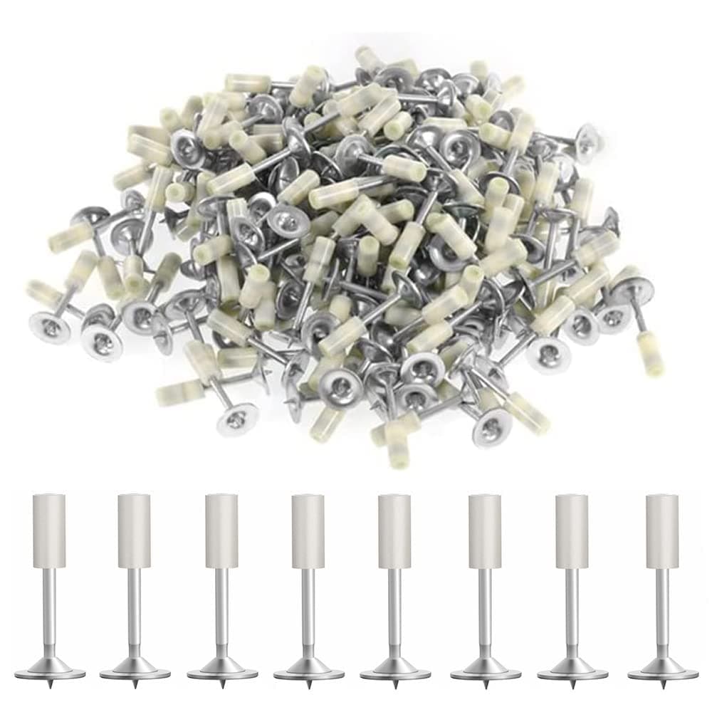 Nails for Manual Steel Nail Gun, 200 pcs Round Nails Wall Fastening Tool, for Concrete Ceiling Cable Ducts Fixed Slotting Device Repair Tool Home DIY Nail Gun Accessories