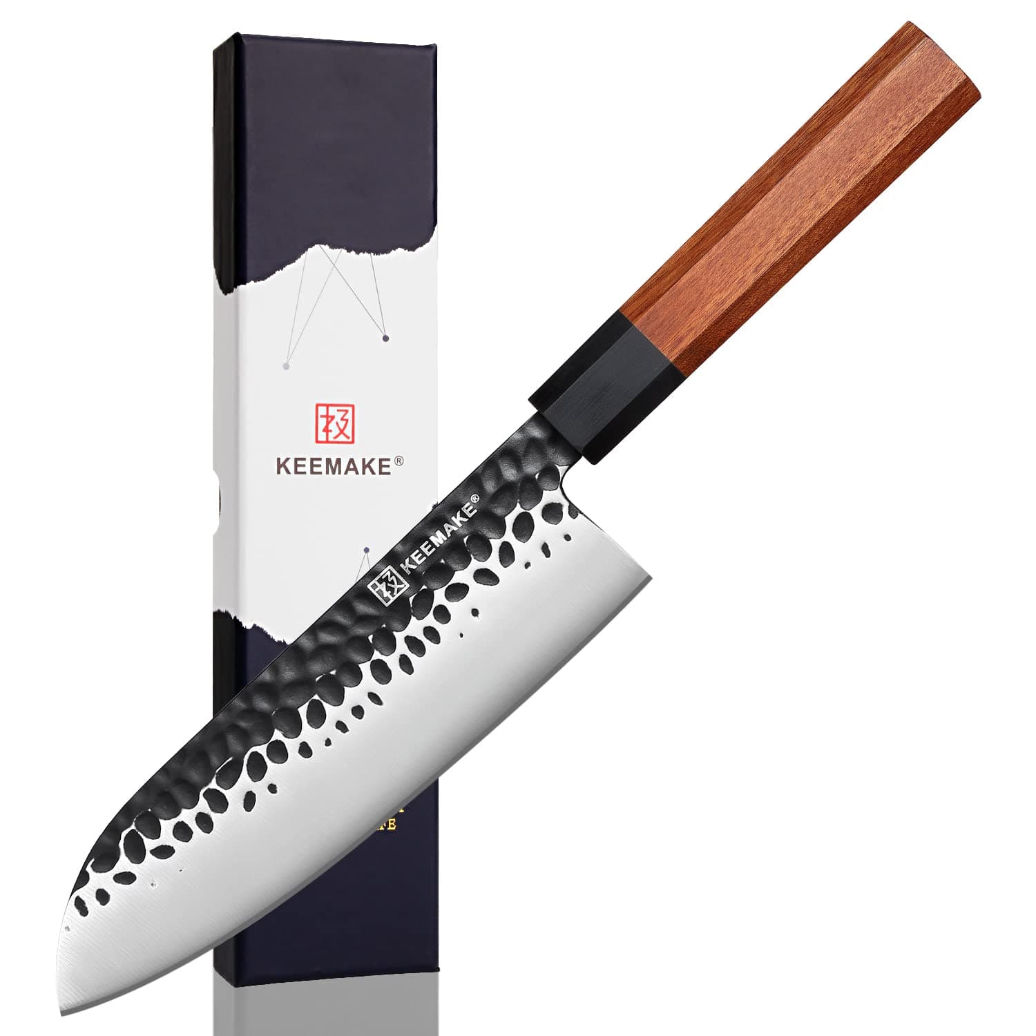 KEEMAKESantoku Knife 7 inch Professional Chef Knife with 7Cr17 Stainless Steel Kitchen Knife
