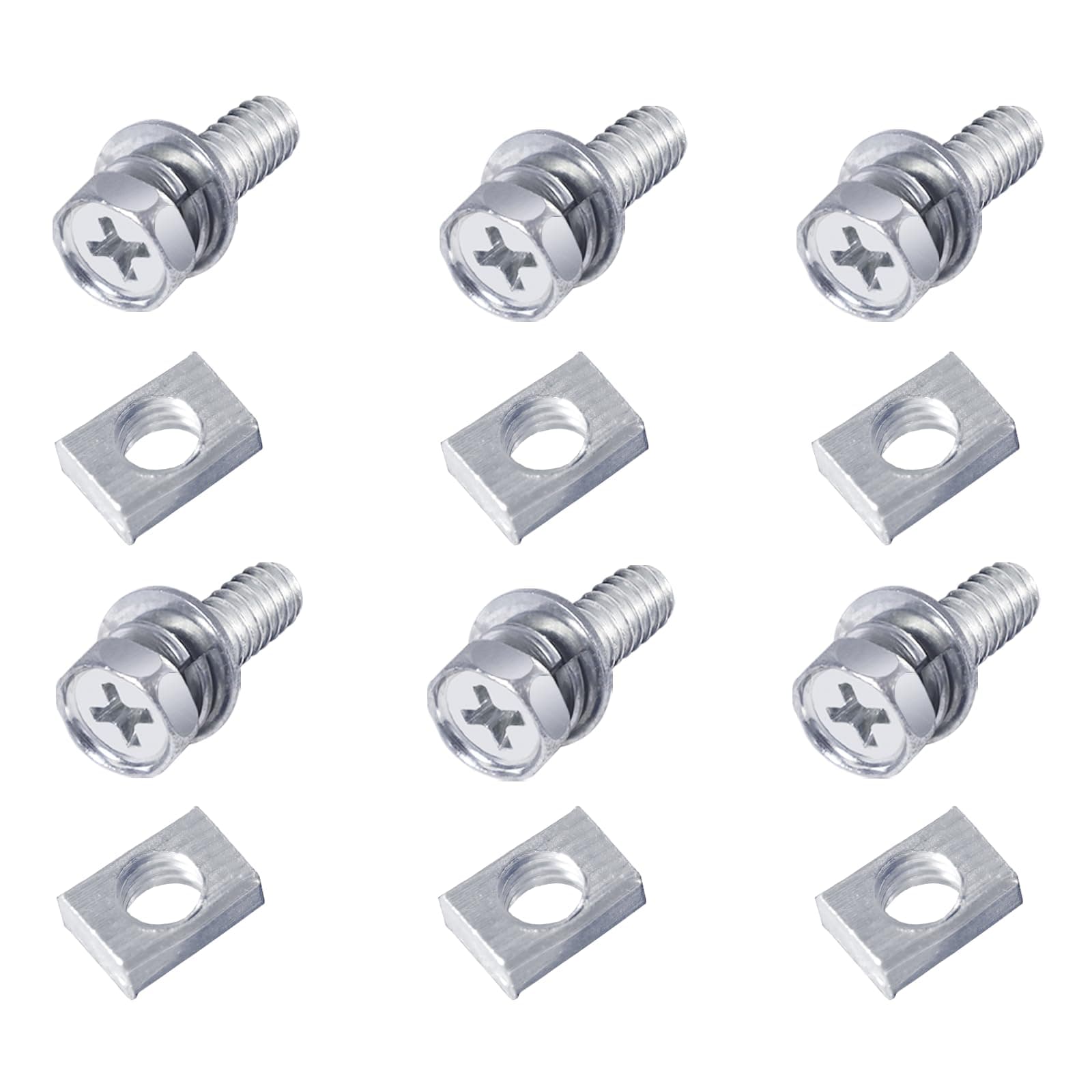 6 PCS Bolts and Nuts Kit, Motorcycle Battery Bolts and Nuts, M6x16MM Motorcycle Battery Screw and Nut, Battery Terminal Bolts and Nuts Carbon Steel