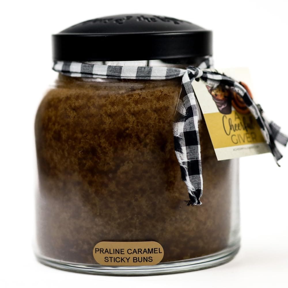 Praline Caramel Sticky Buns - 34oz Papa Scented Candle Jar - Keepers of the Light - 155 Hours of Burn Time, Candles Gifts for Women