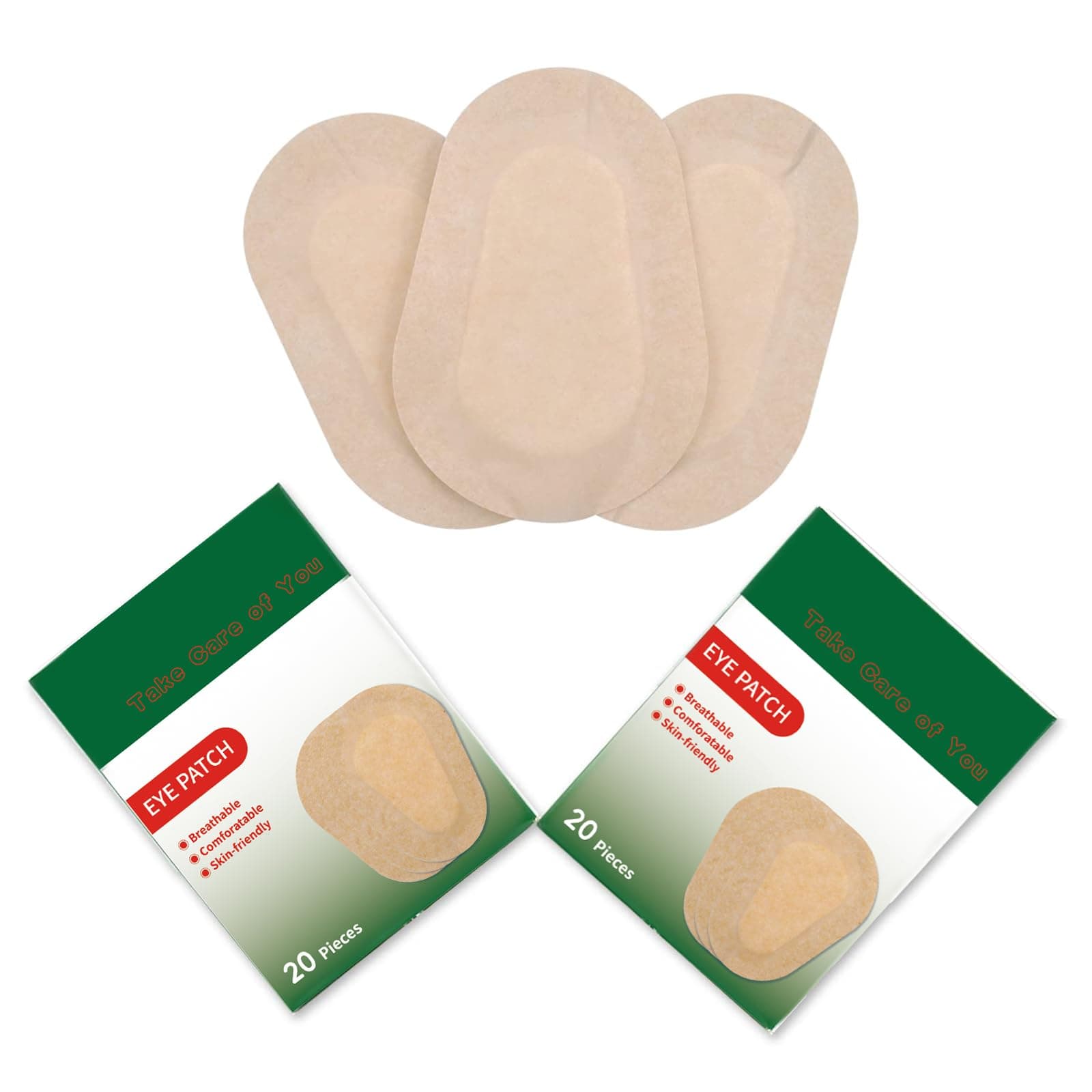 40 PCS/2 Boxs Skin Colour Adhesive Eye Patches Pads Bandages Lazy Eye Patches for Kids and Adults