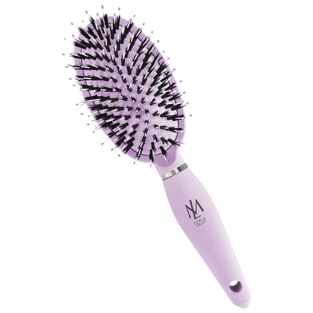 Detangler Brush - Miracle Brush Human Hair Brushes for Sensitive Scalp, Gentle Detangling, Shine, Volumizing, Nylon Boar Bristle, Best Paddle Brush for Women, Men, Kids (Lilac)