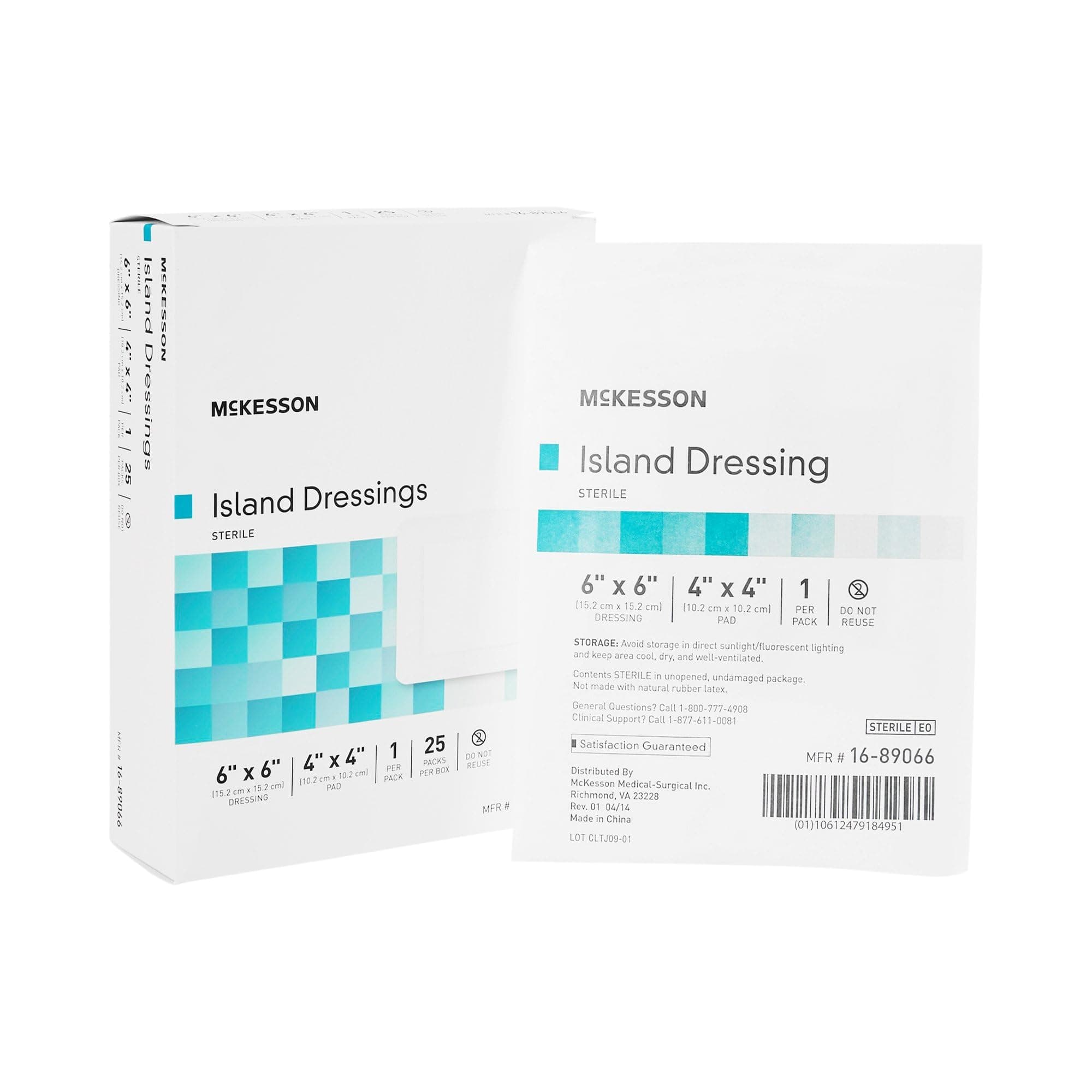 McKesson Sterile Adhesive Dressing Square 4 X 4" Pad 16-89066 25 per Box