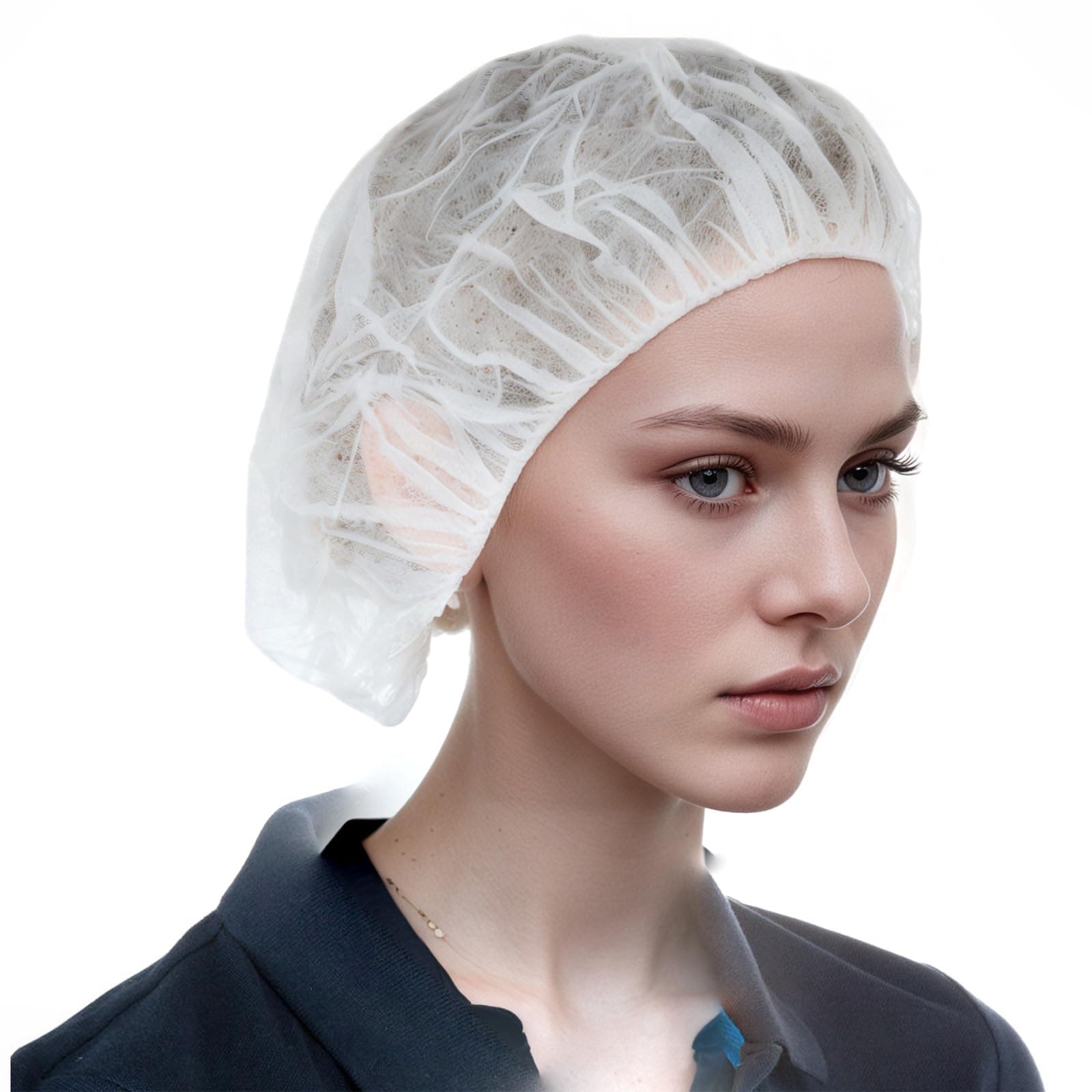 Cleaing Disposable Bouffant Caps, 24 Inches Hair Nets for Food Service Workers, Nurses, Salon Use