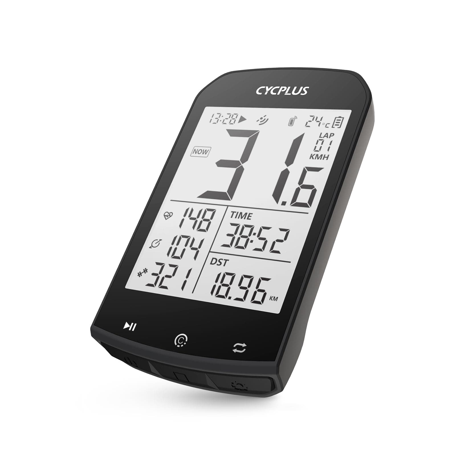 CYCPLUS GPS Bike Computer Waterproof Bicycle Speedometer and Odometer ANT+ Wireless Cycling Computer Bluetooth Compatible with App 2.9 Inch LCD Display with Backlight