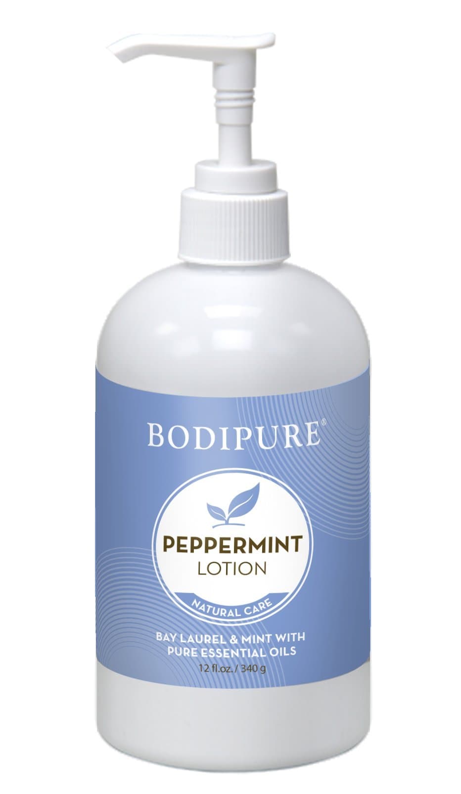 Bodipure Peppermint Daily Moisturizing Body & Hand Lotion for Normal to Dry Skin - Rich Emollients to Soft, Smooth, and Hydrate Skin - 12oz