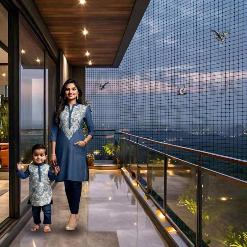 ARMORX Black Anti-Bird Net UV-Stabilized HDPE Multi-Filament Net with Installation Kit & Tying Ropes Attached - Black - 4ftx10ft