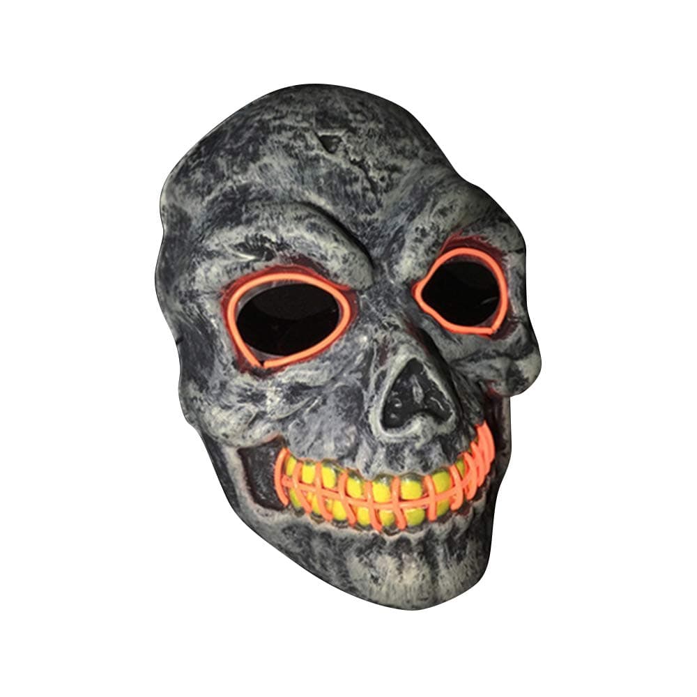 SOUTHSKY LED Mask Skull Full Face Mask EL Wire Light Up For Halloween Costume Cosplay Party(ORANGE)
